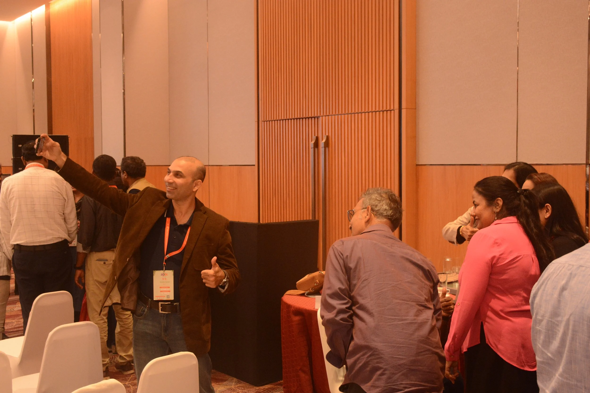 	
Kundan facilitating a small-group discussion with founders, New Delhi