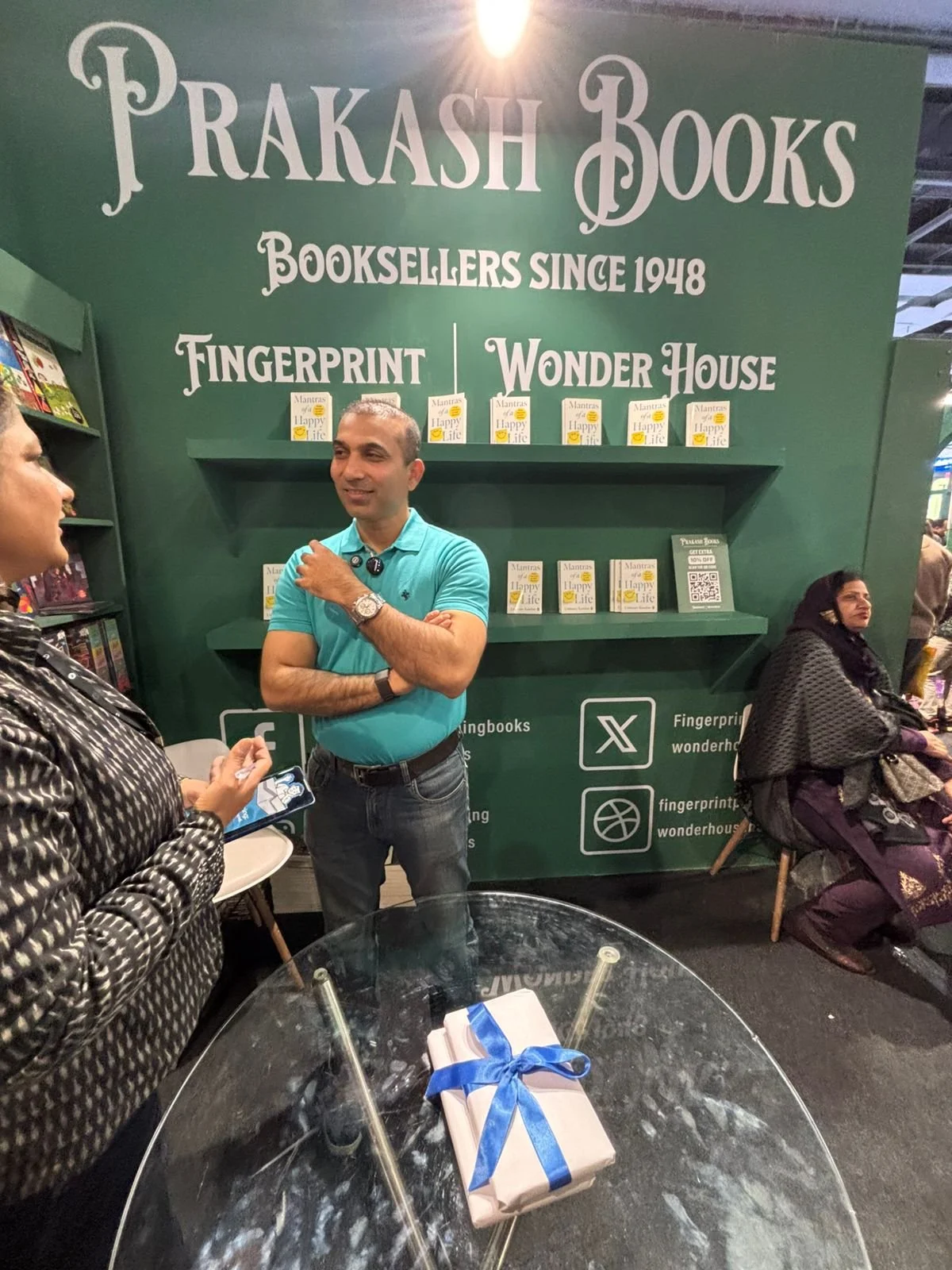 Kundan facilitating a book launch event at Book Fair, New Delhi