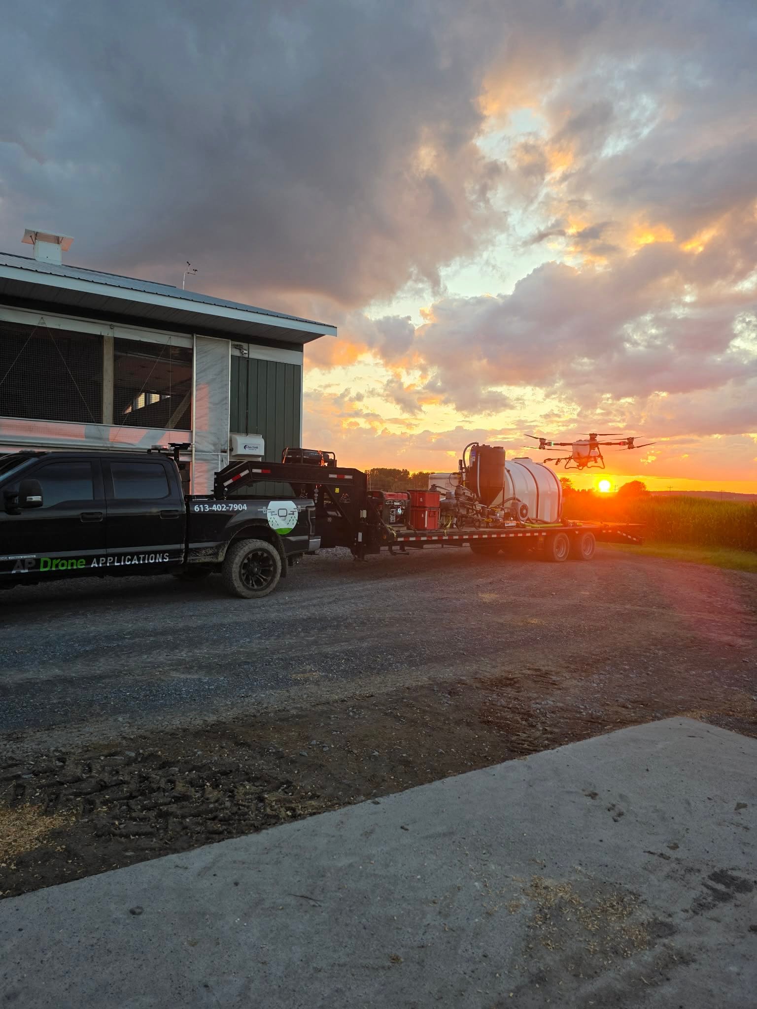 Working around this rainy weather and still getting it done. The drone shines in times like this! The rain slows us down, but the moment it stops, we&rsquo;re right back to spraying.