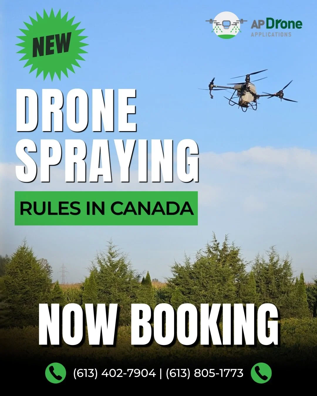 📣Drone spraying update for Canadian farmers📣

There&rsquo;s been a major development in agricultural drone use across Canada:

According to the Canadian Agricultural Drone Association, Health Canada has issued a Letter of No Objection that now allo