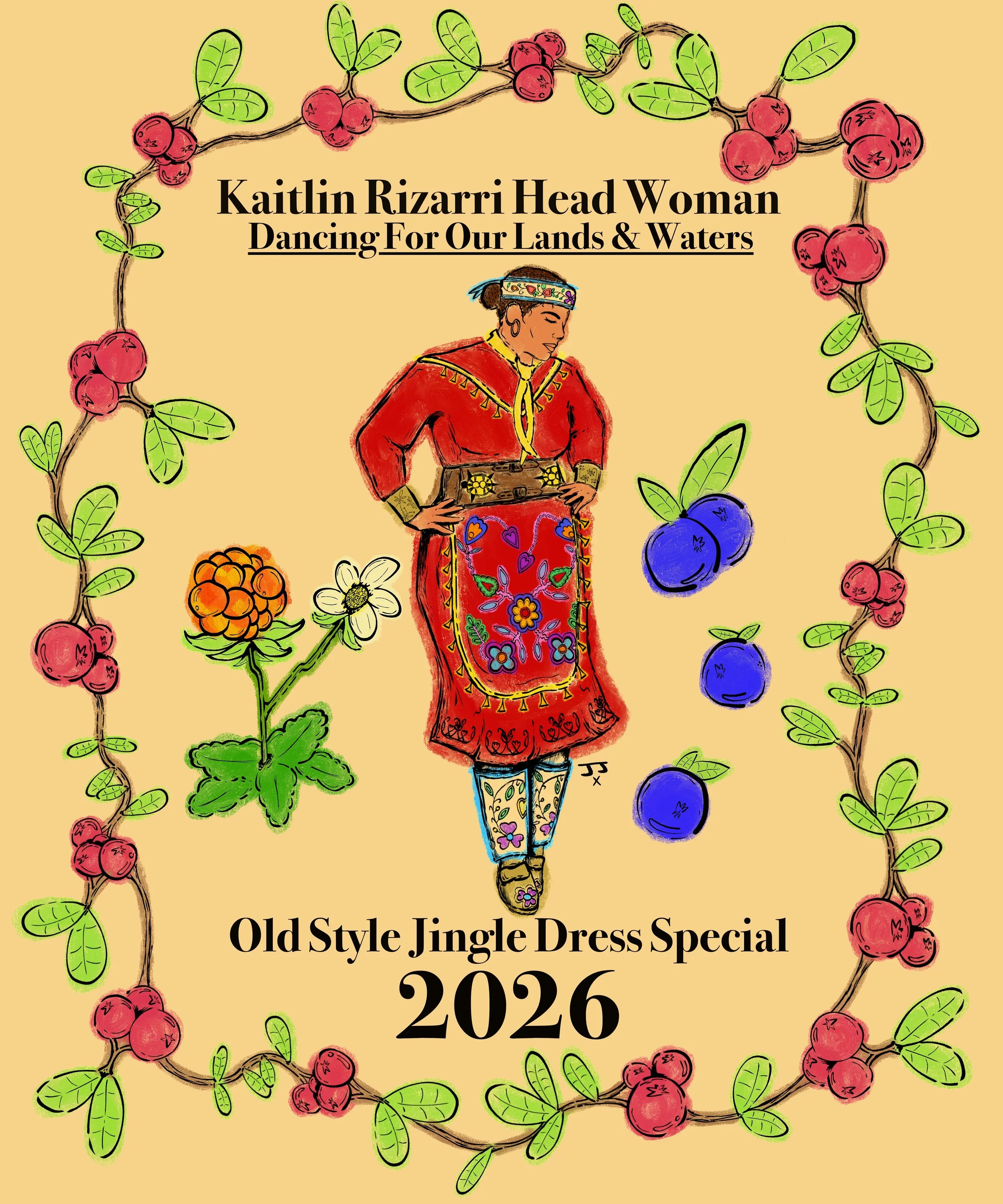 Kaitlin Rizarri Head Woman Dancing For Our Lands & Waters. Old Style Jingle Dress Special 2026
