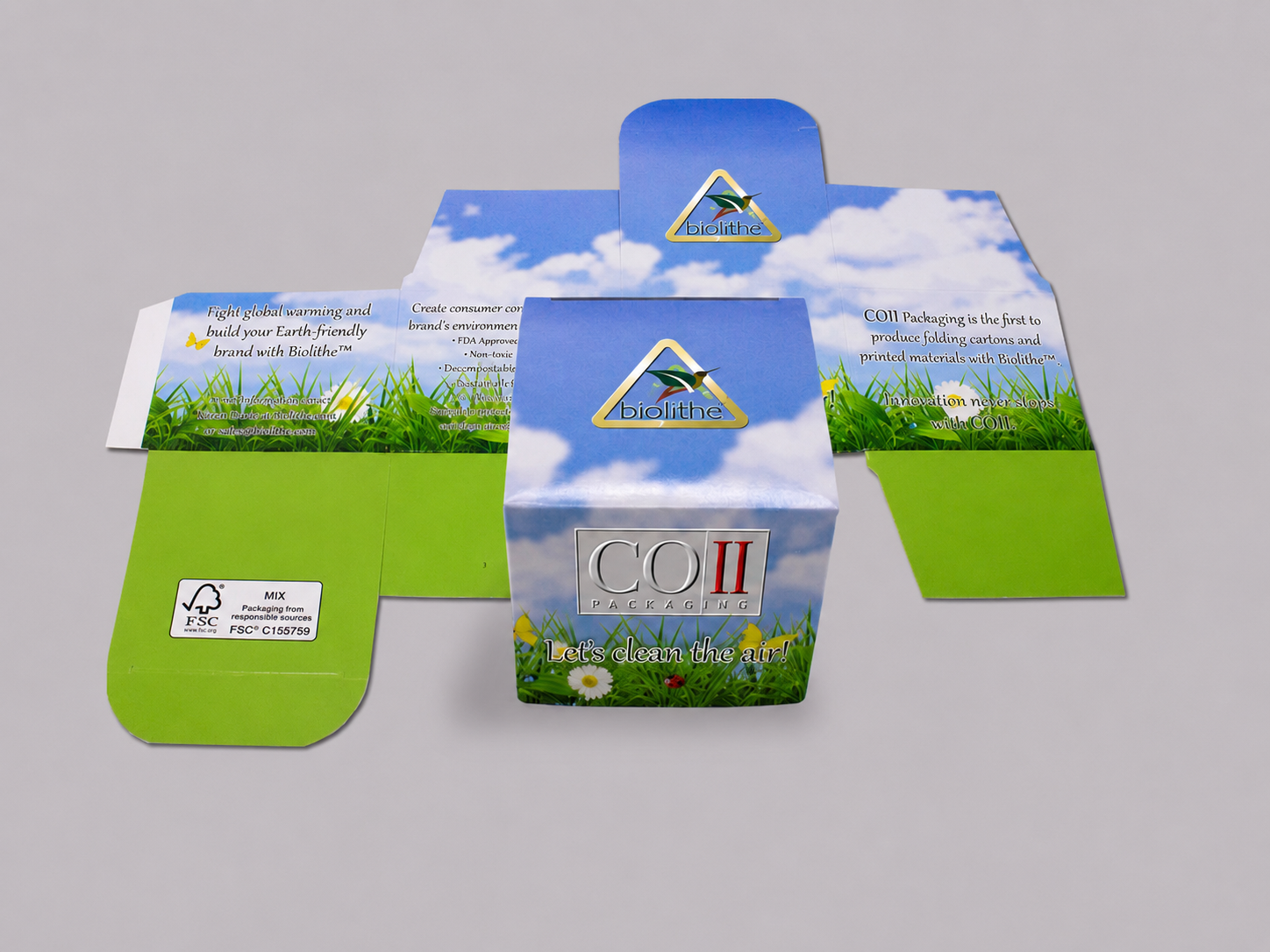 Biolithe eco-friendly folding carton