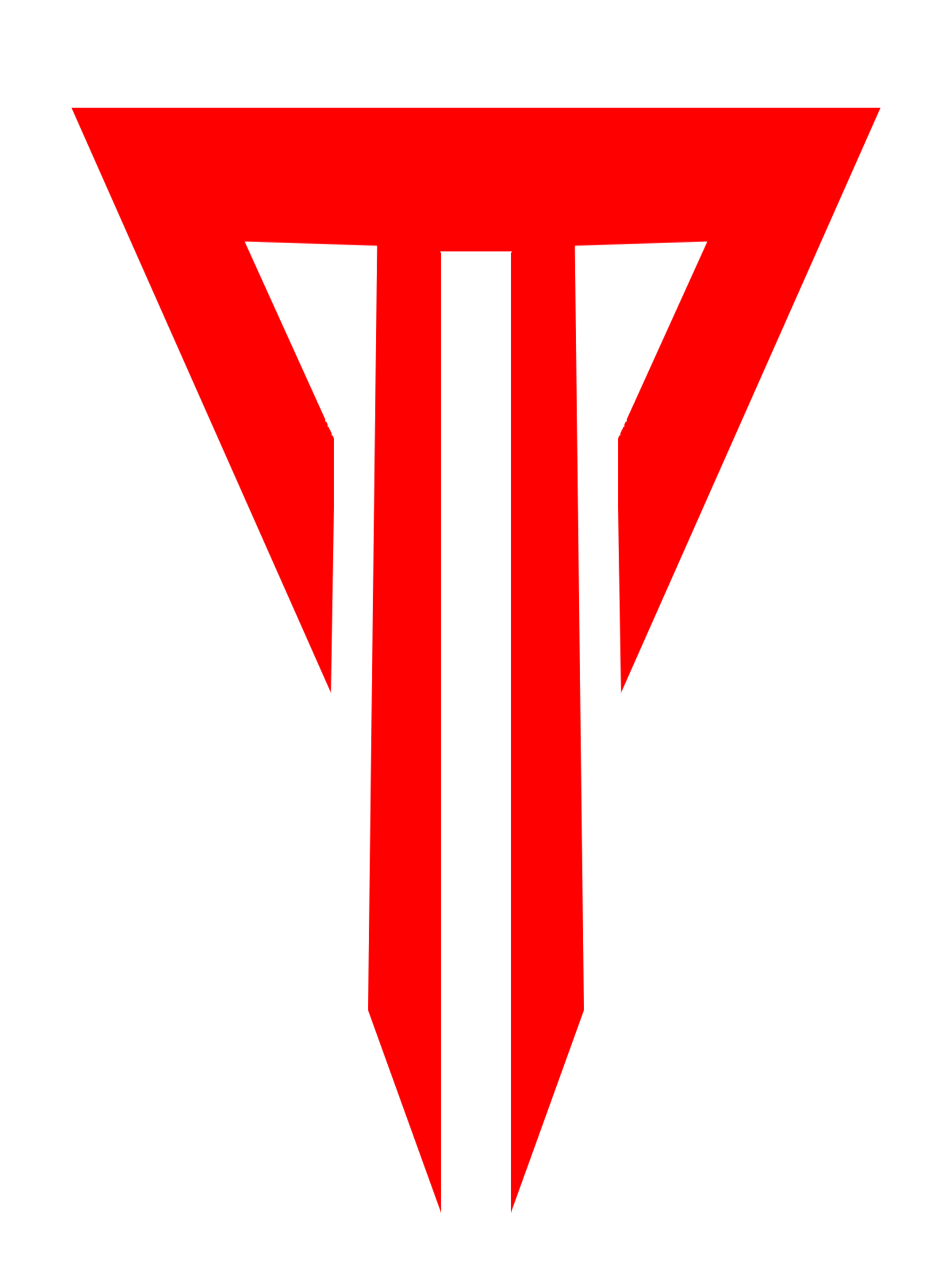 Red and black geometric logo resembling a stylized letter 'Y' or a pillar with a triangle top.