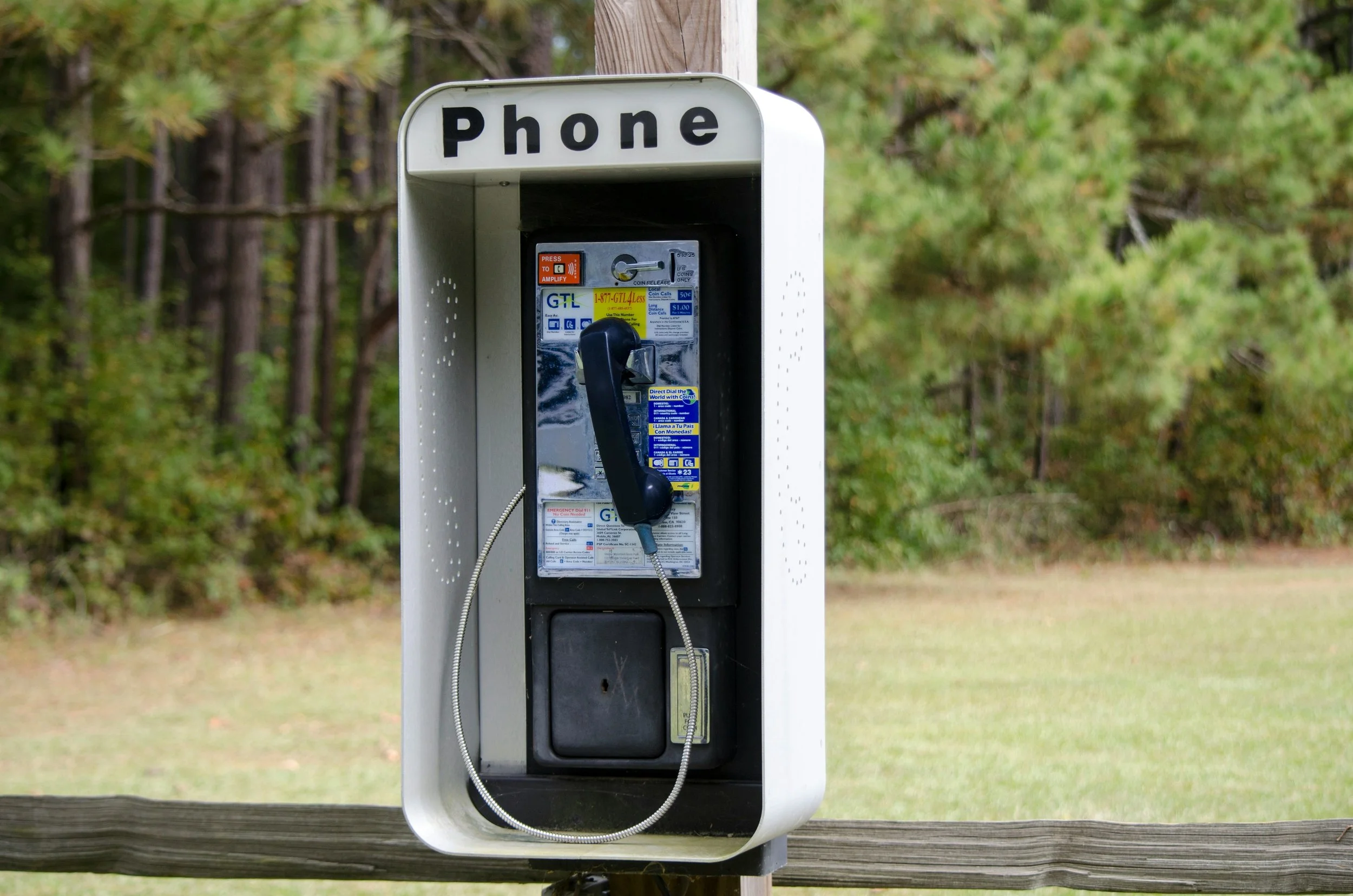 “YOUR CALL WILL END IN 30 SECONDS. PLEASE DEPOSIT 25 CENTS TO CONTINUE THE CALL.”