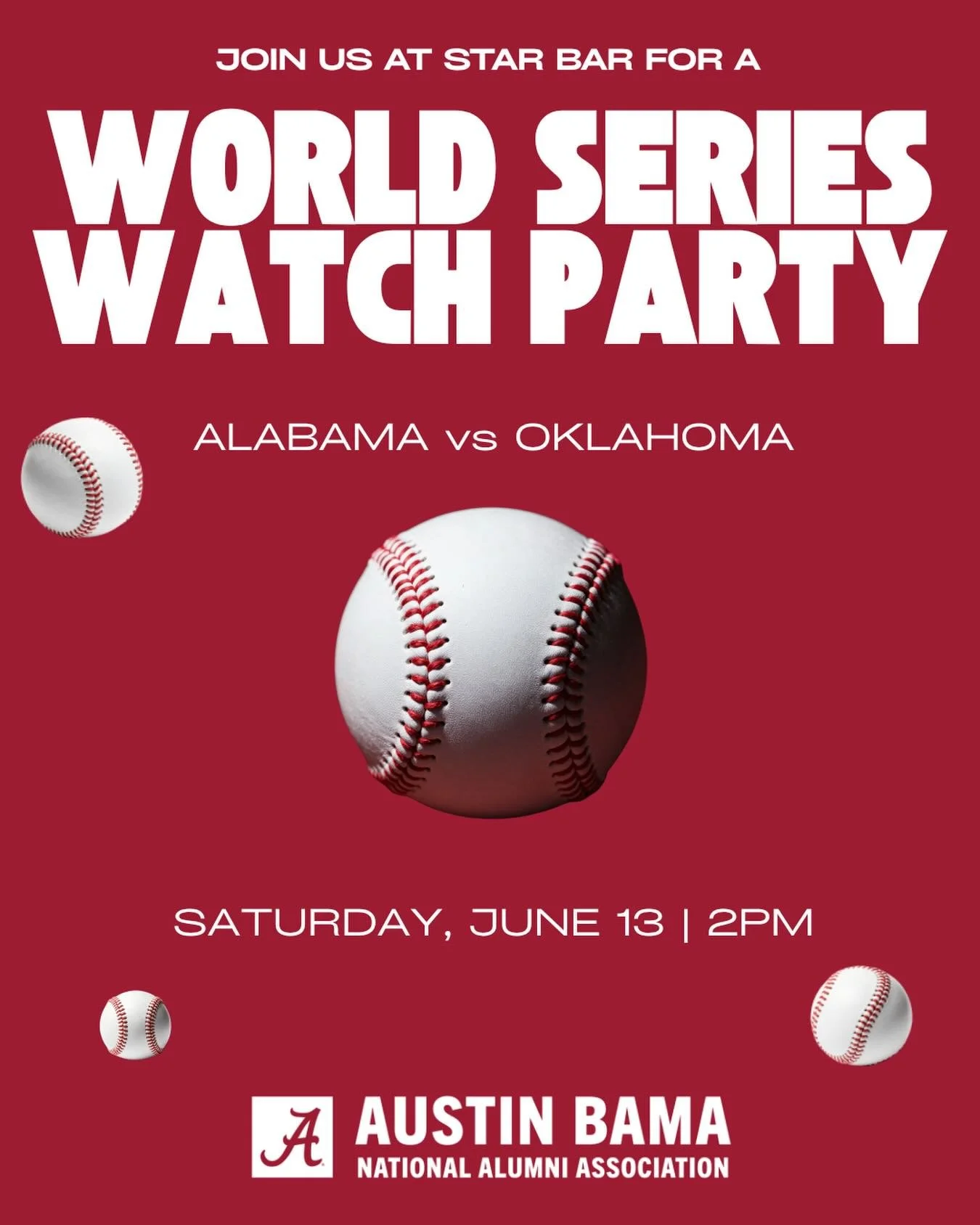 🐘⚾ HISTORY IN THE MAKING! ⚾🐘

For the first time since 1999, @alabamabsb is headed to the College World Series❣️

Join us Saturday at 2 PM to cheer on Bama as they take the biggest stage in college baseball. Grab your friends, wear your crimson, an