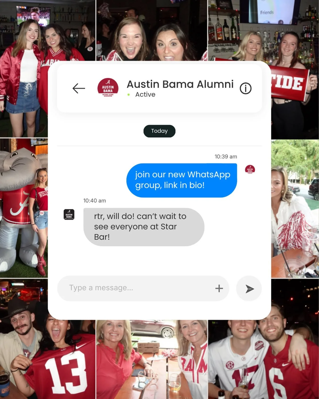 🚨Chapter Update!!!🚨

We are sunsetting our GroupMe and moving our official community group chat to WhatsApp. Link in bio! 

Join the new WhatsApp community to stay updated on:
- 📍Star Bar Watch Party Info
- ⭐️Chapter Social Events &amp; Announceme
