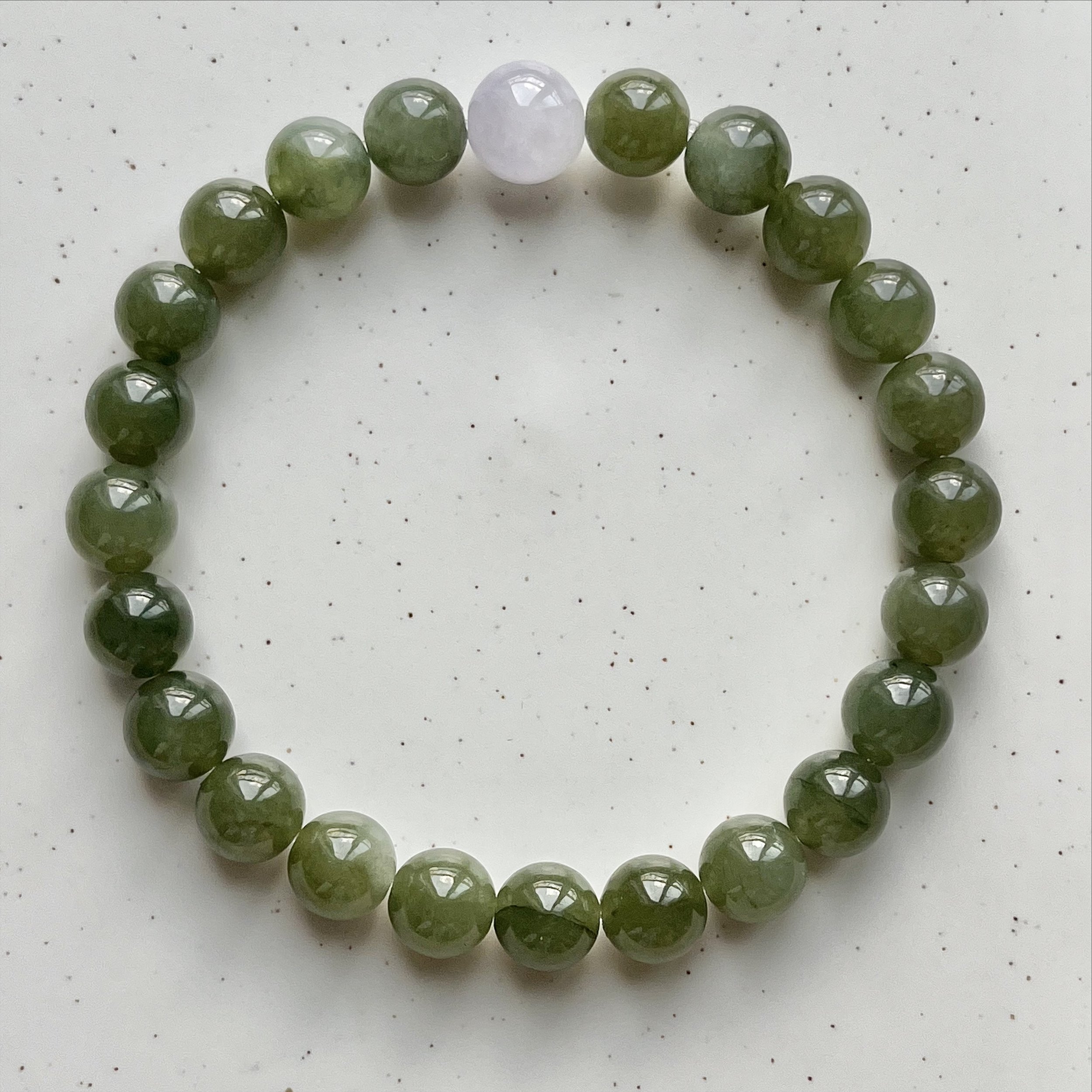 Certified Natural Type A Jadeite Bead Bracelet