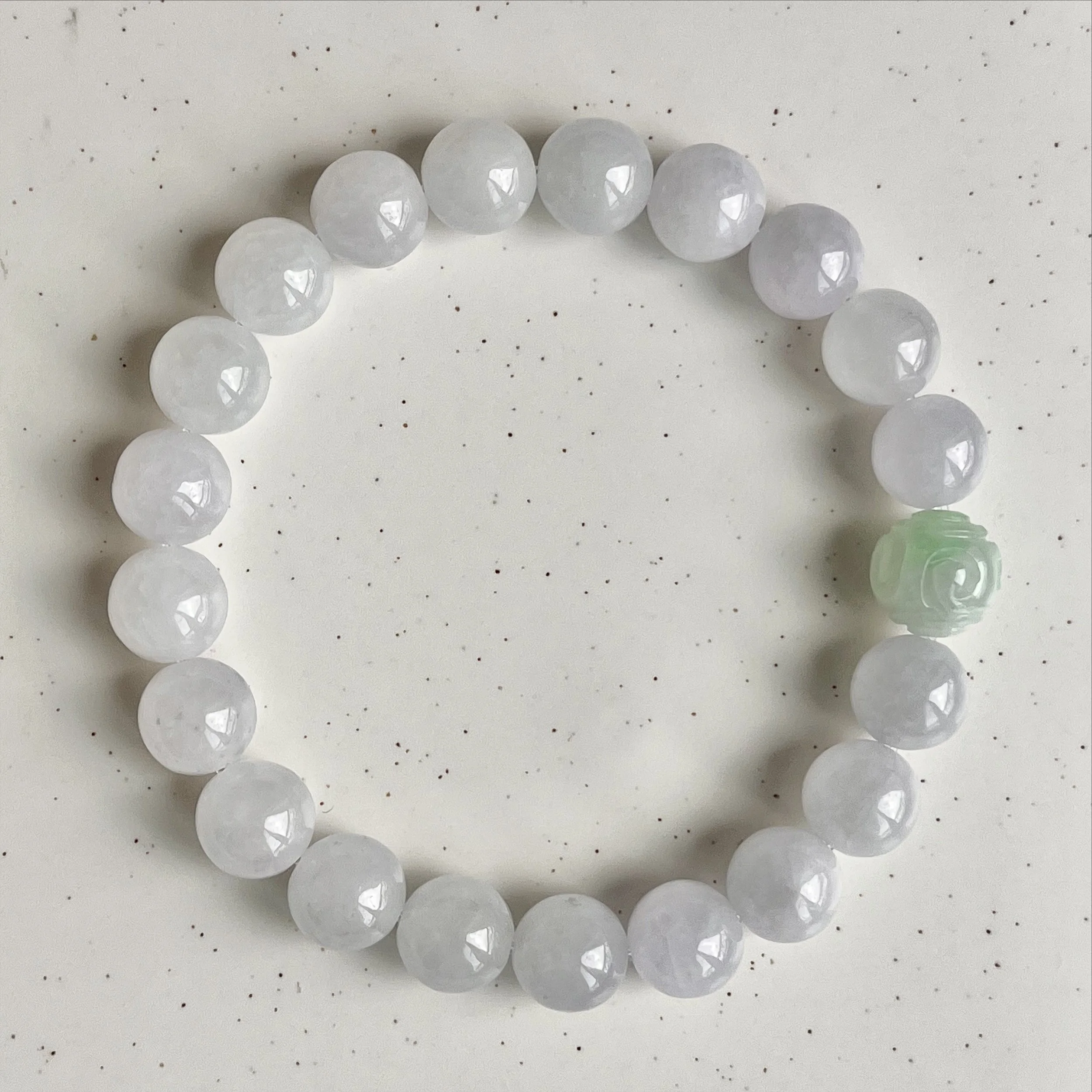 Certified Natural Type A Jadeite 10 MM Bead Bracelet