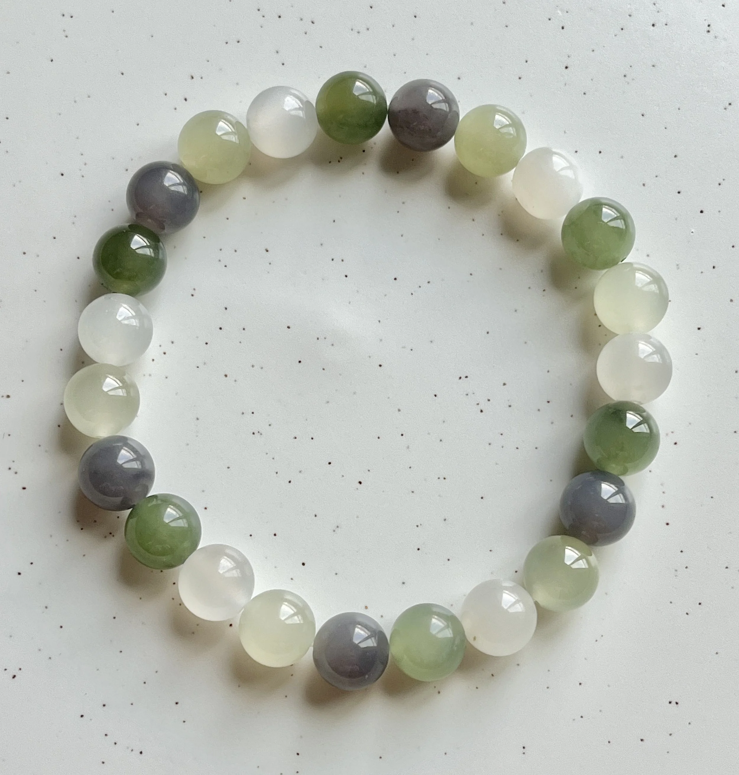 Certified Natural Nephrite Jade Bracelet - Macaron Multi Color Beads