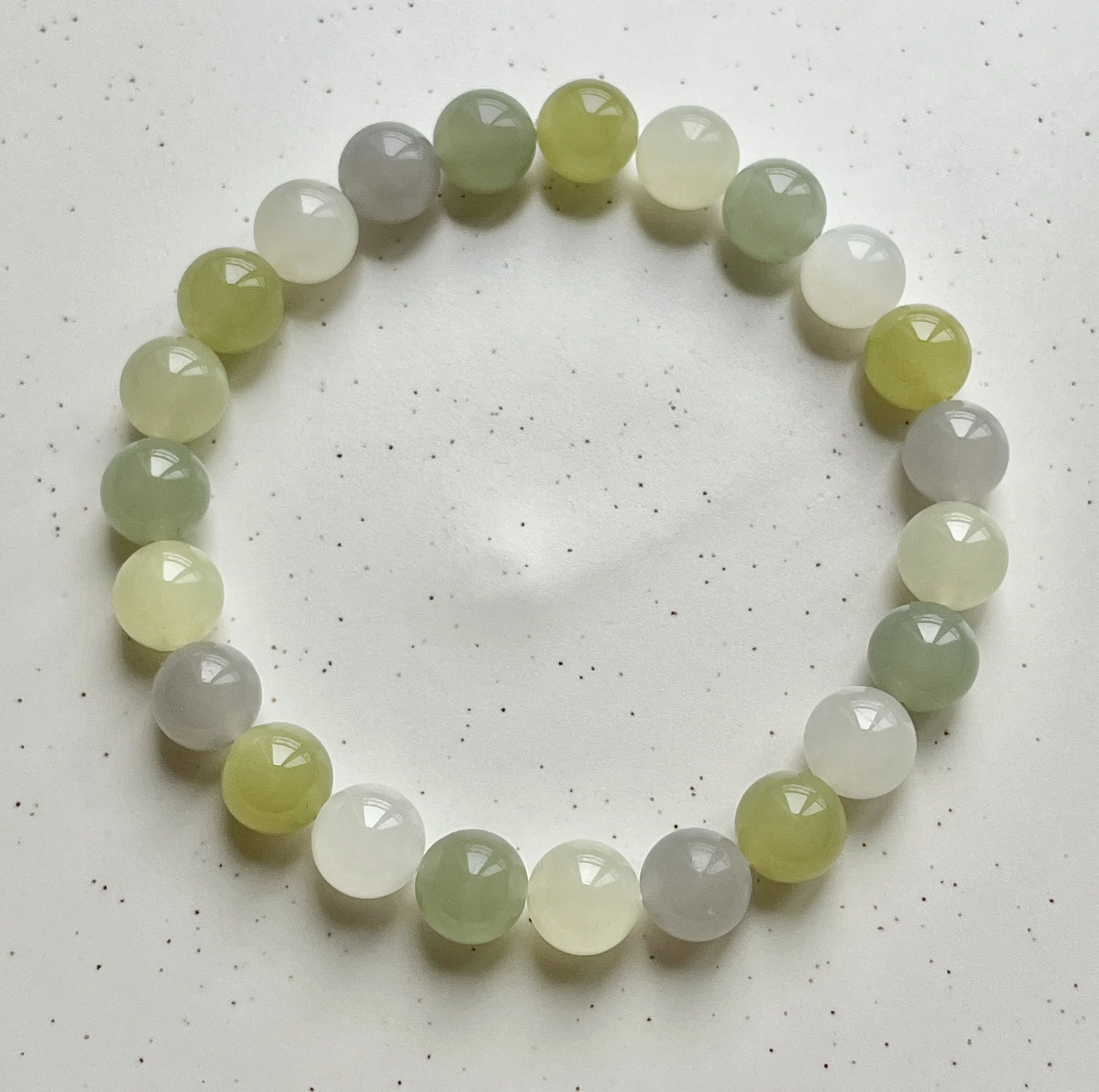 Certified Natural Nephrite Jade Bracelet - Macaron Multi Color Beads