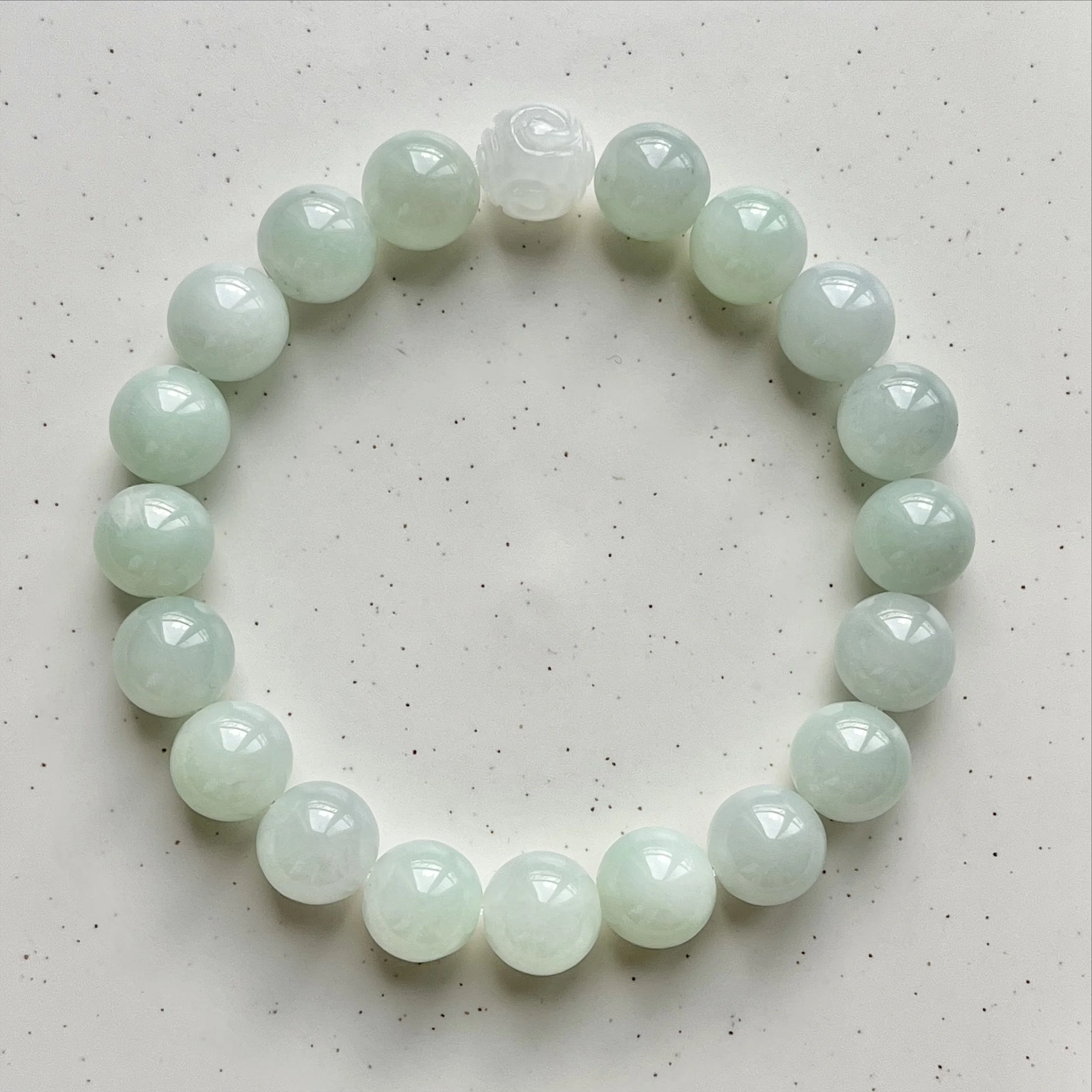 Certified Natural Type A Jadeite 10 MM Bead Bracelet