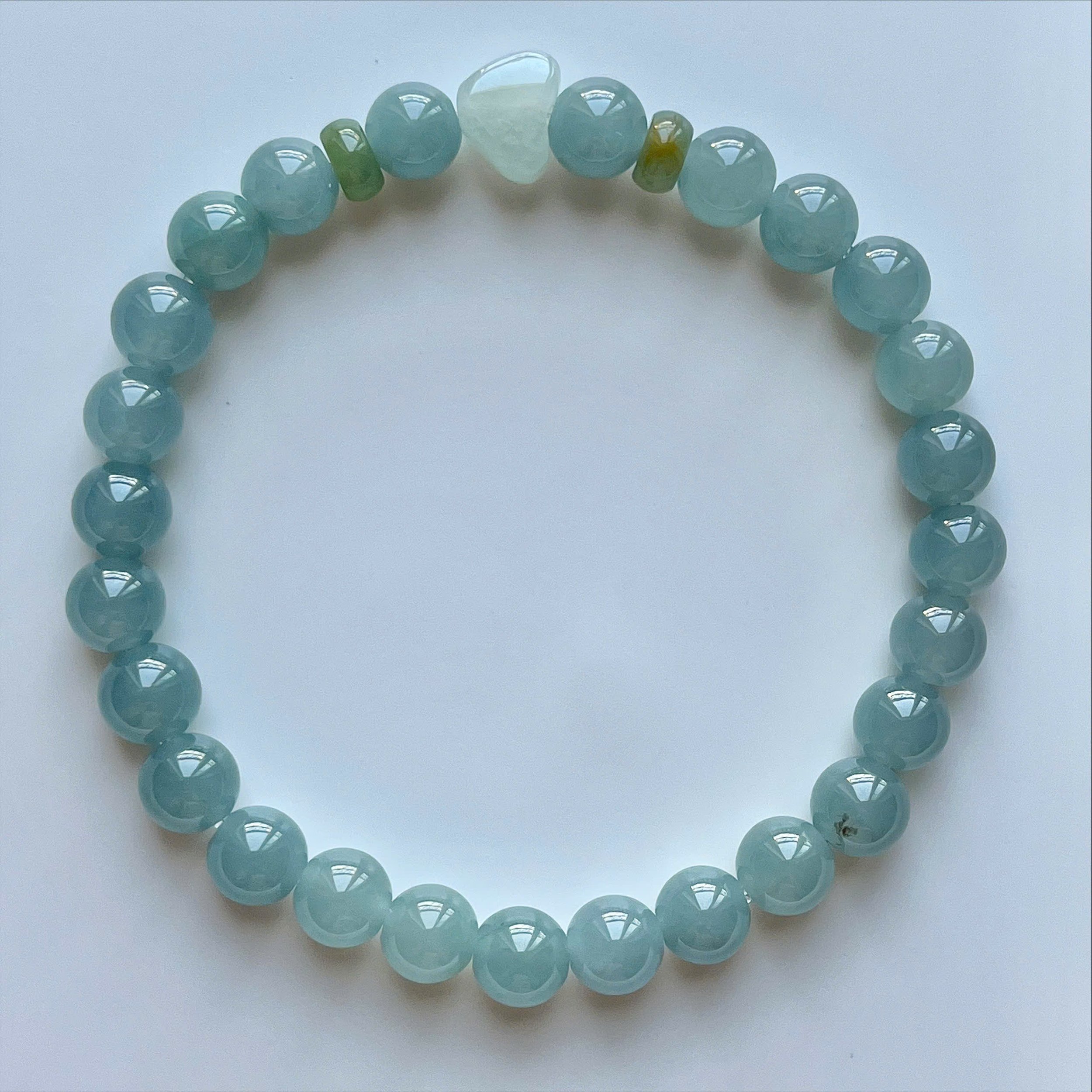 Certified Natural Type A Guatemala Jade Bead Bracelet
