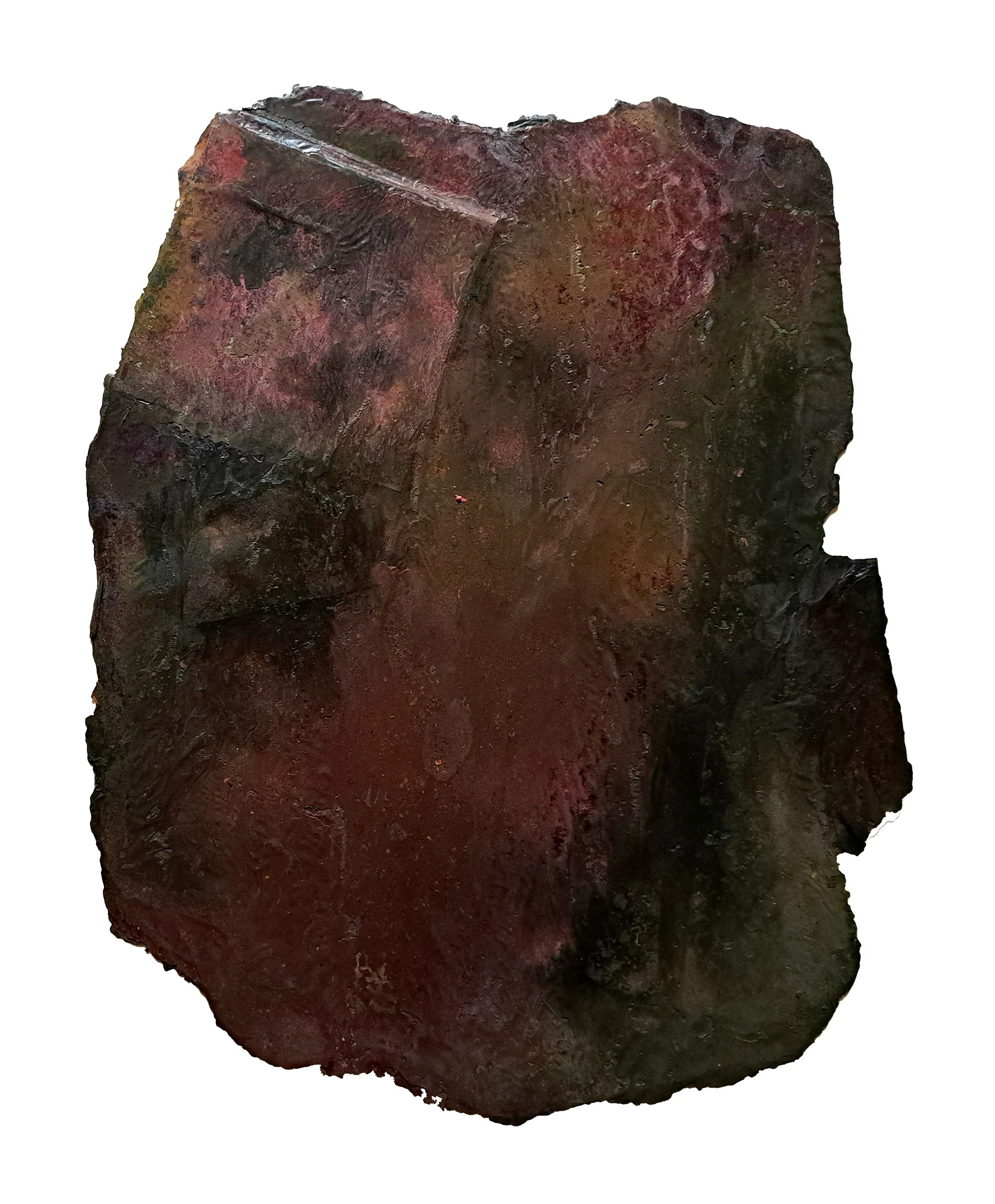    
Images enterrées, 2024
 Peinture à l’huile, pigments, encre, charcoal et cire sur papier Arche 
 45x35 cm