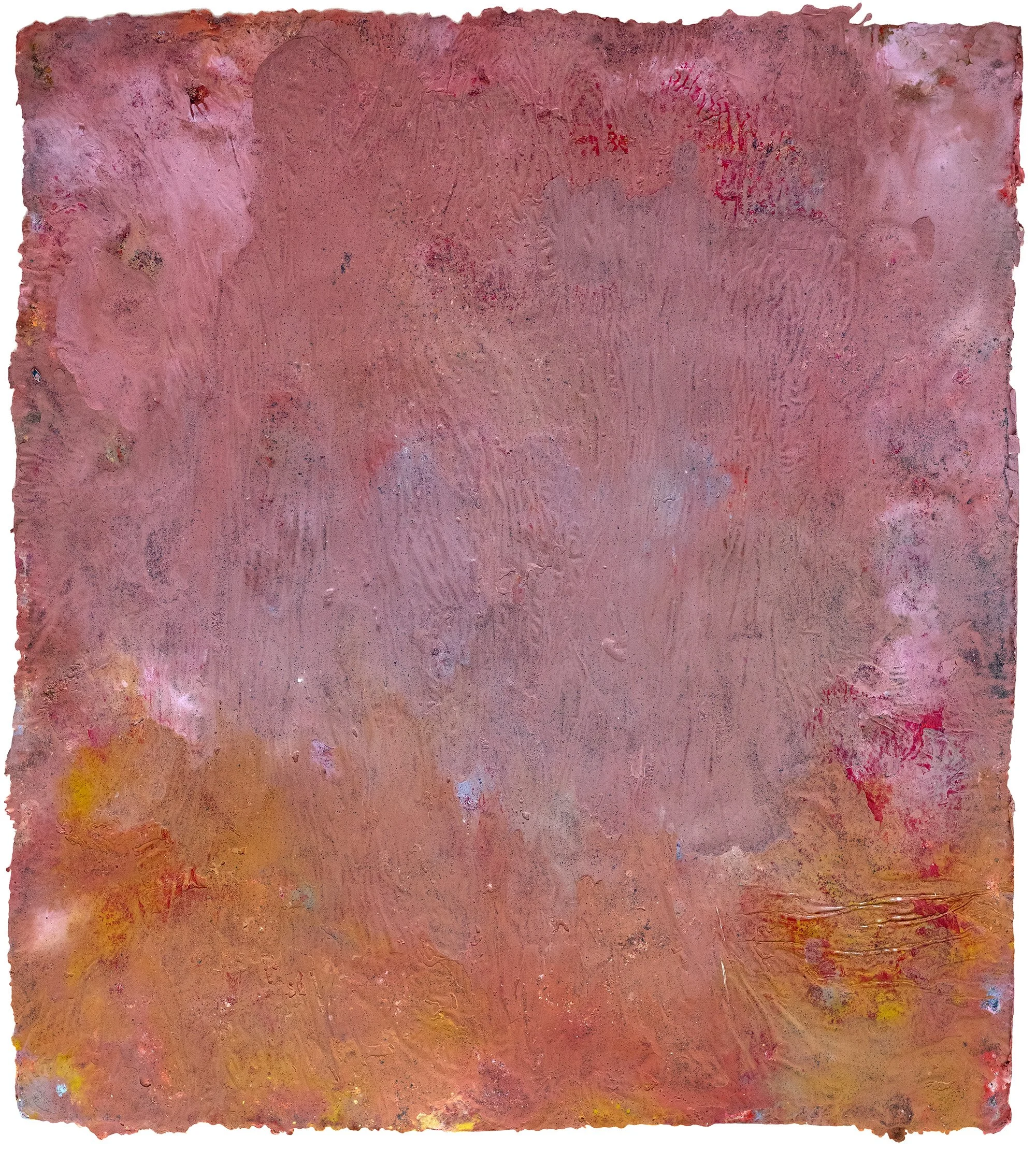 L’ombre du magnolia, 2026                       
 Peinture à l’huile, pigments, encre et cire sur papier Hahnemühle  
 44x40 cm