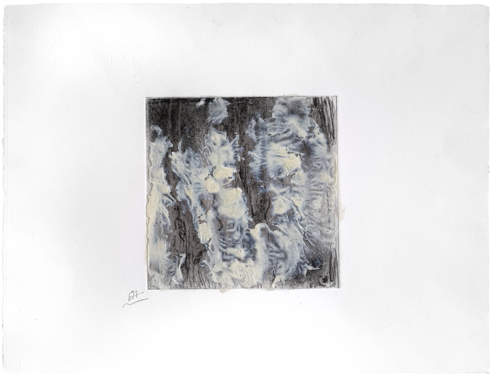 Grandes neiges déjà, 2026
 Peinture à l’huile, pigments, encre, cire et gravure rehaussée au charcoal sur papier Hahnemühle
 28x38 cm