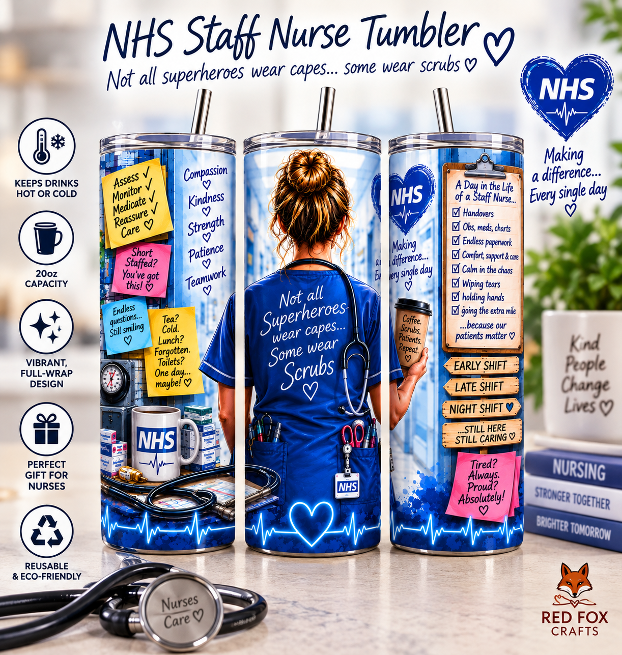 NHS Staff Nurse Tumbler – Superhero Scrubs
