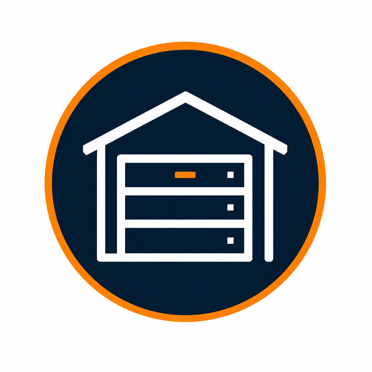 Residential garage door system icon.