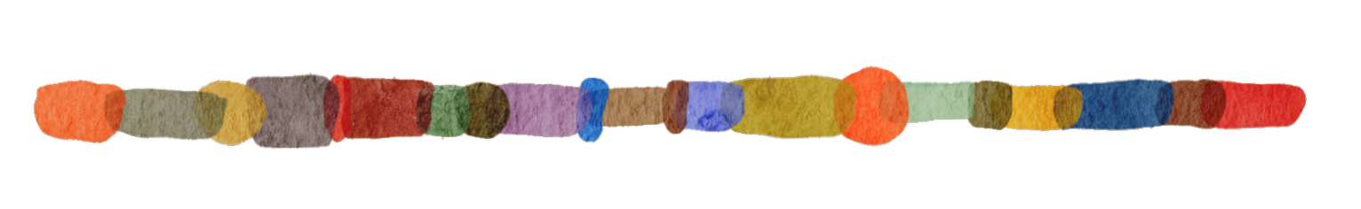 Colorful segmented bead necklace with a variety of colors including orange, gray, red, green, purple, blue, yellow, and brown.