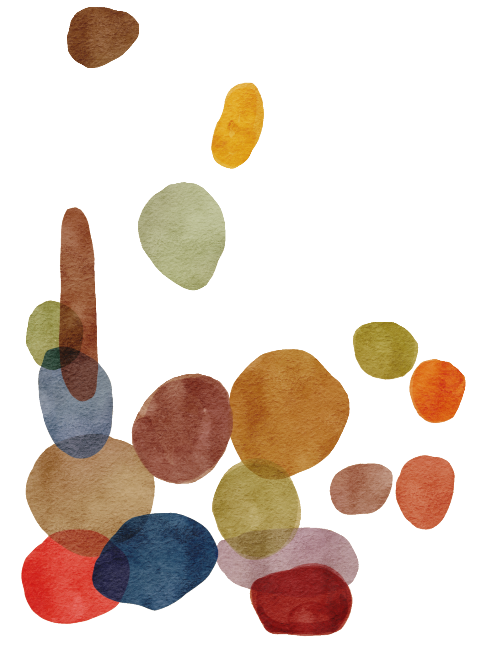 A group of colorful, round balloons in various sizes, with some overlapping each other.