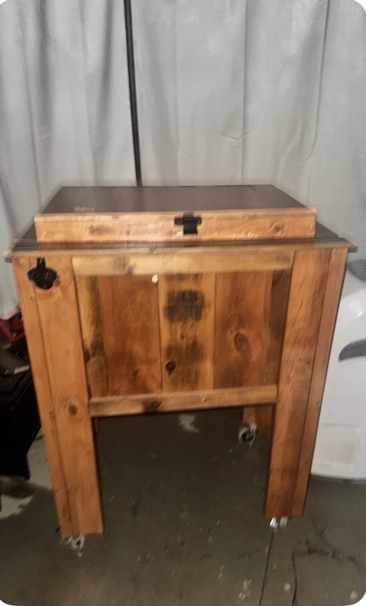 Wooden 45 gallon cooler cart