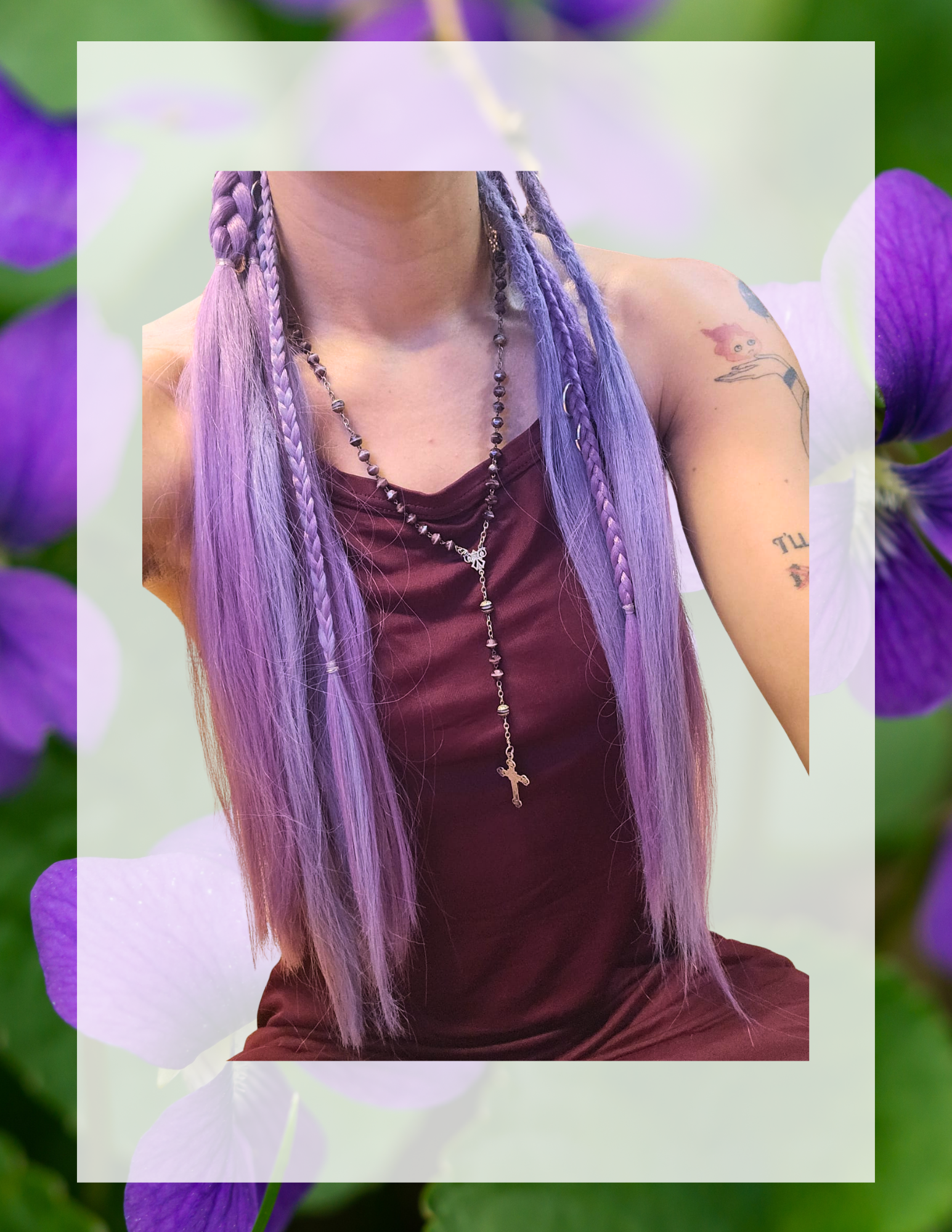 Set Dreadlocks & tresses Bun - Violet princess