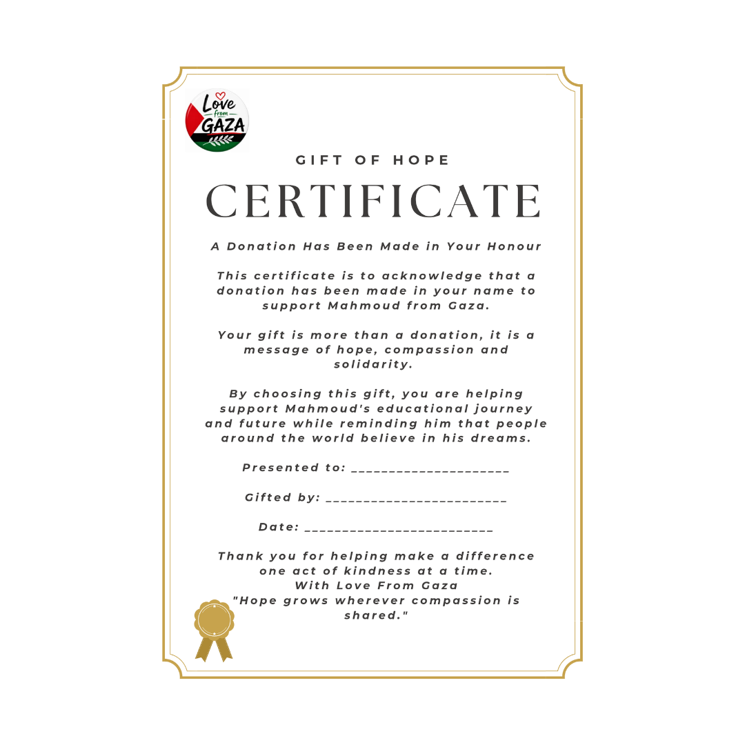 Gift of Hope Certificate