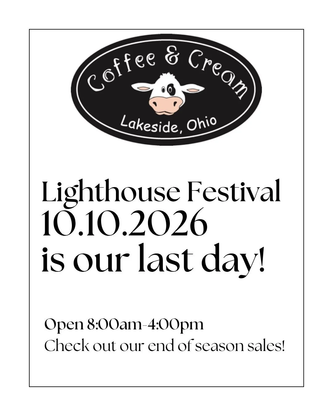One last scoop. One last cup. One last day. ☕🍦

Saturday October 10th is our last day of the 2026 season! 🤎

What a sweet season it&rsquo;s been. We&rsquo;re so thankful for every coffee run, ice cream cone, familiar face, and new friend who stoppe