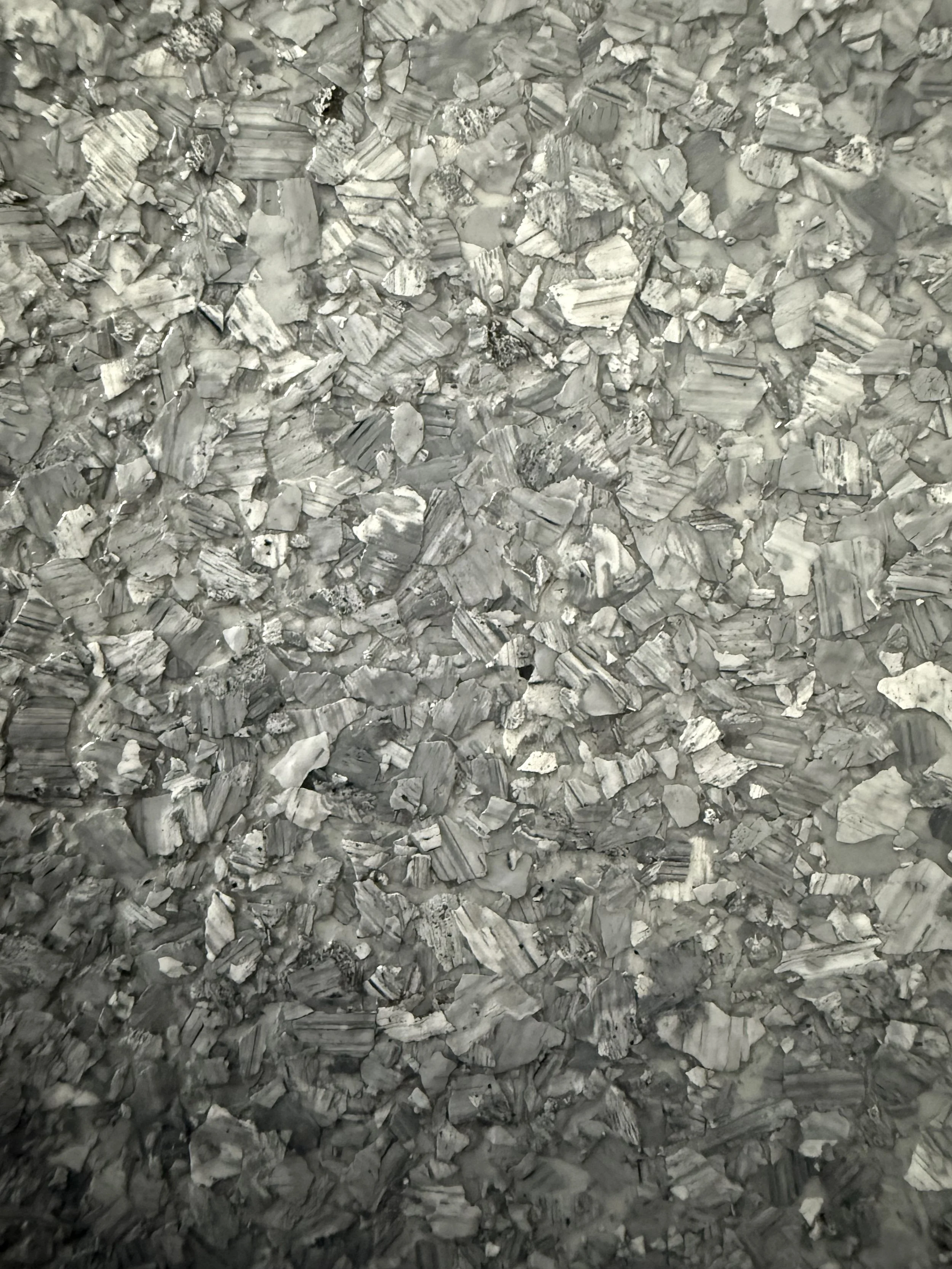Close-up of epoxy flake floor