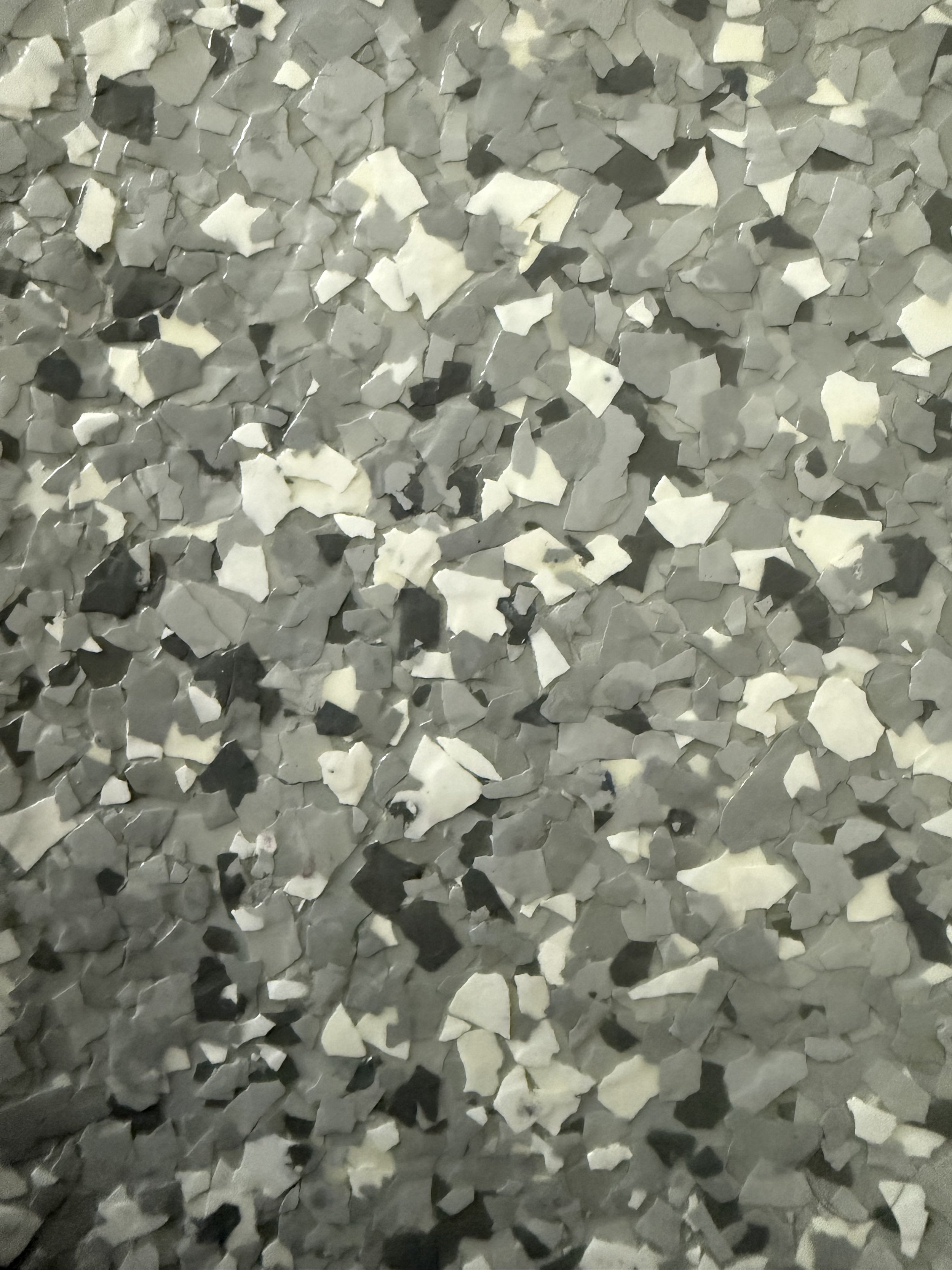 Close-up of epoxy flake floor