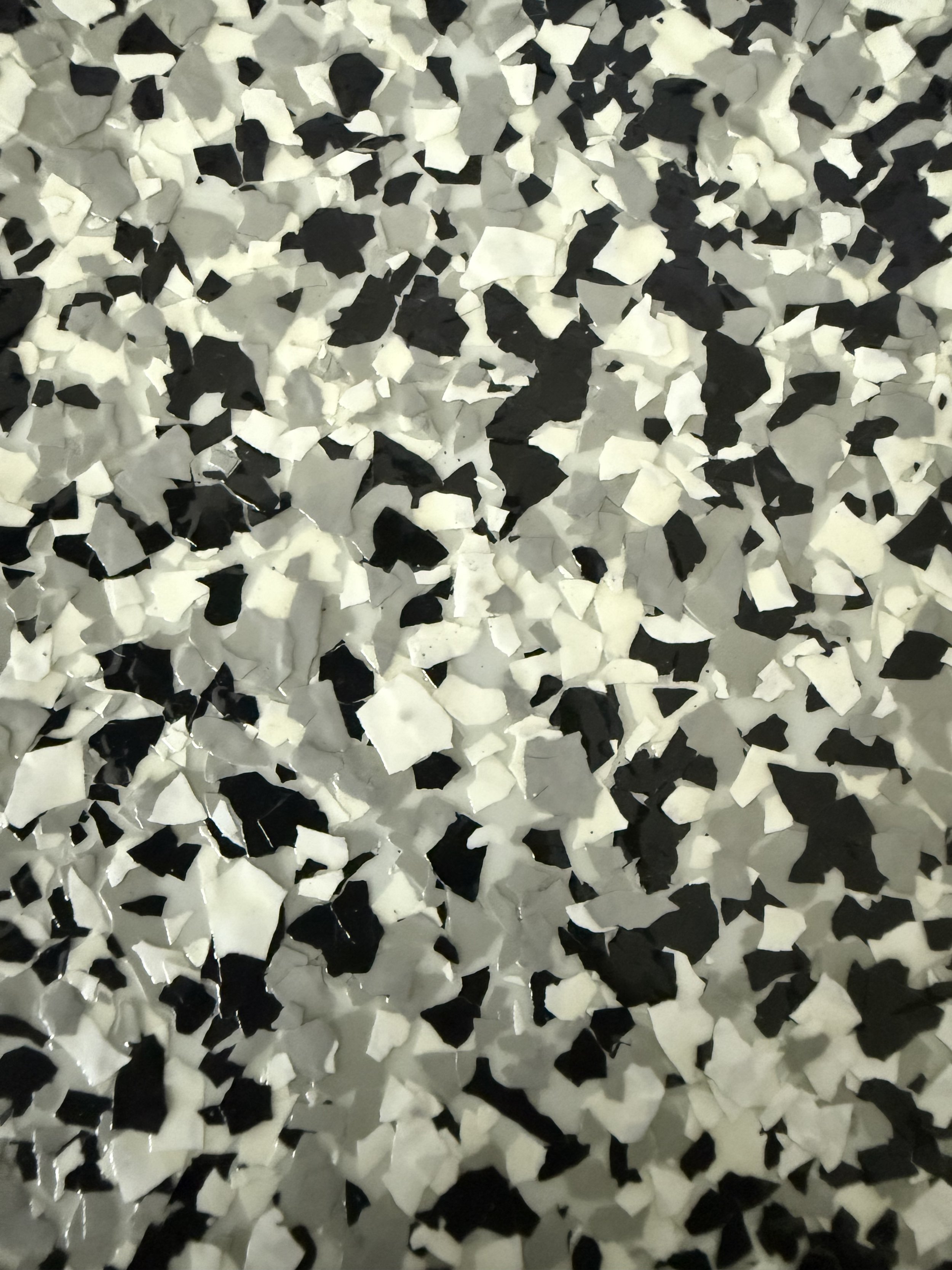 Close-up of epoxy flake floor