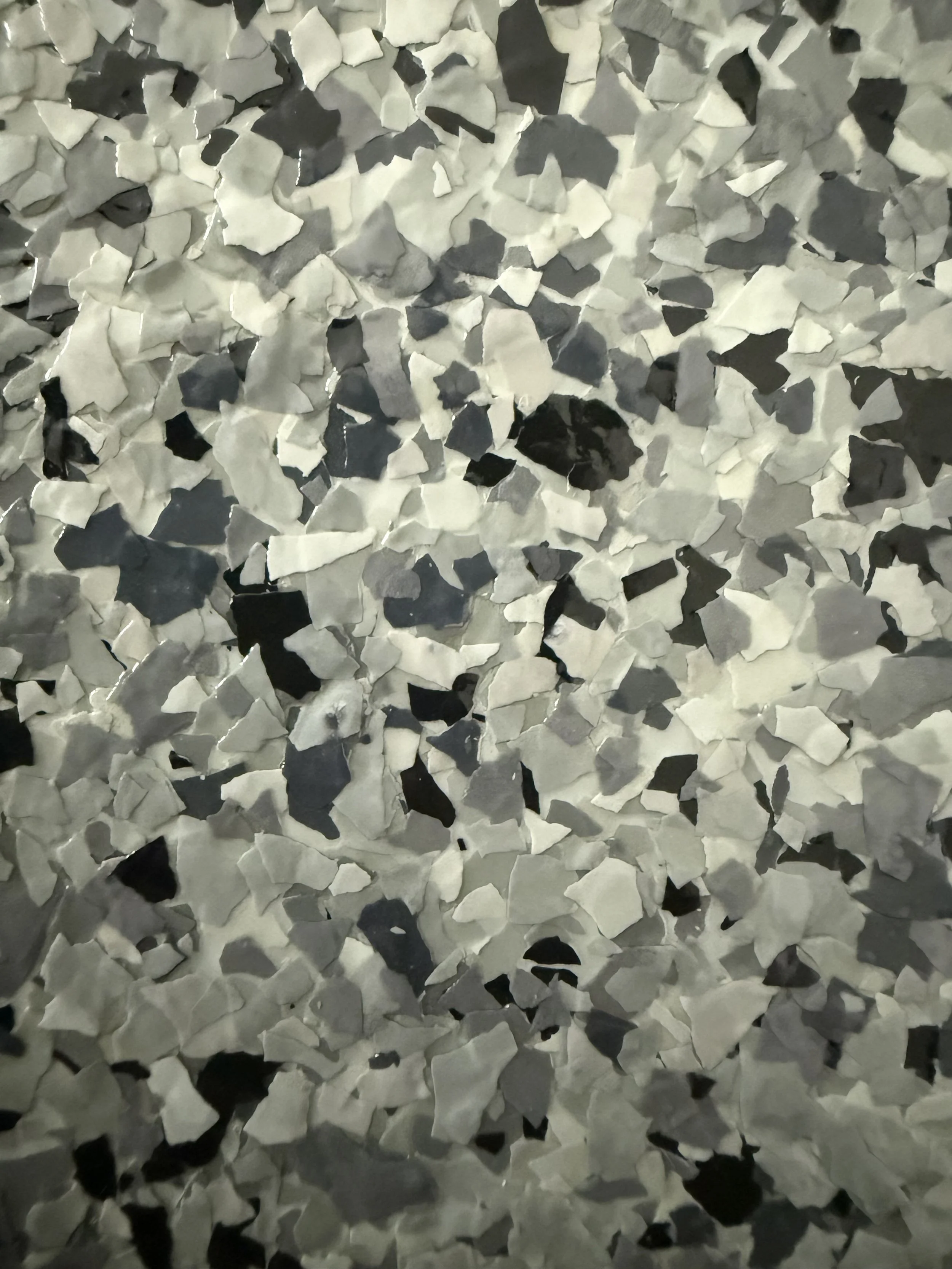 Close-up of epoxy flake floor
