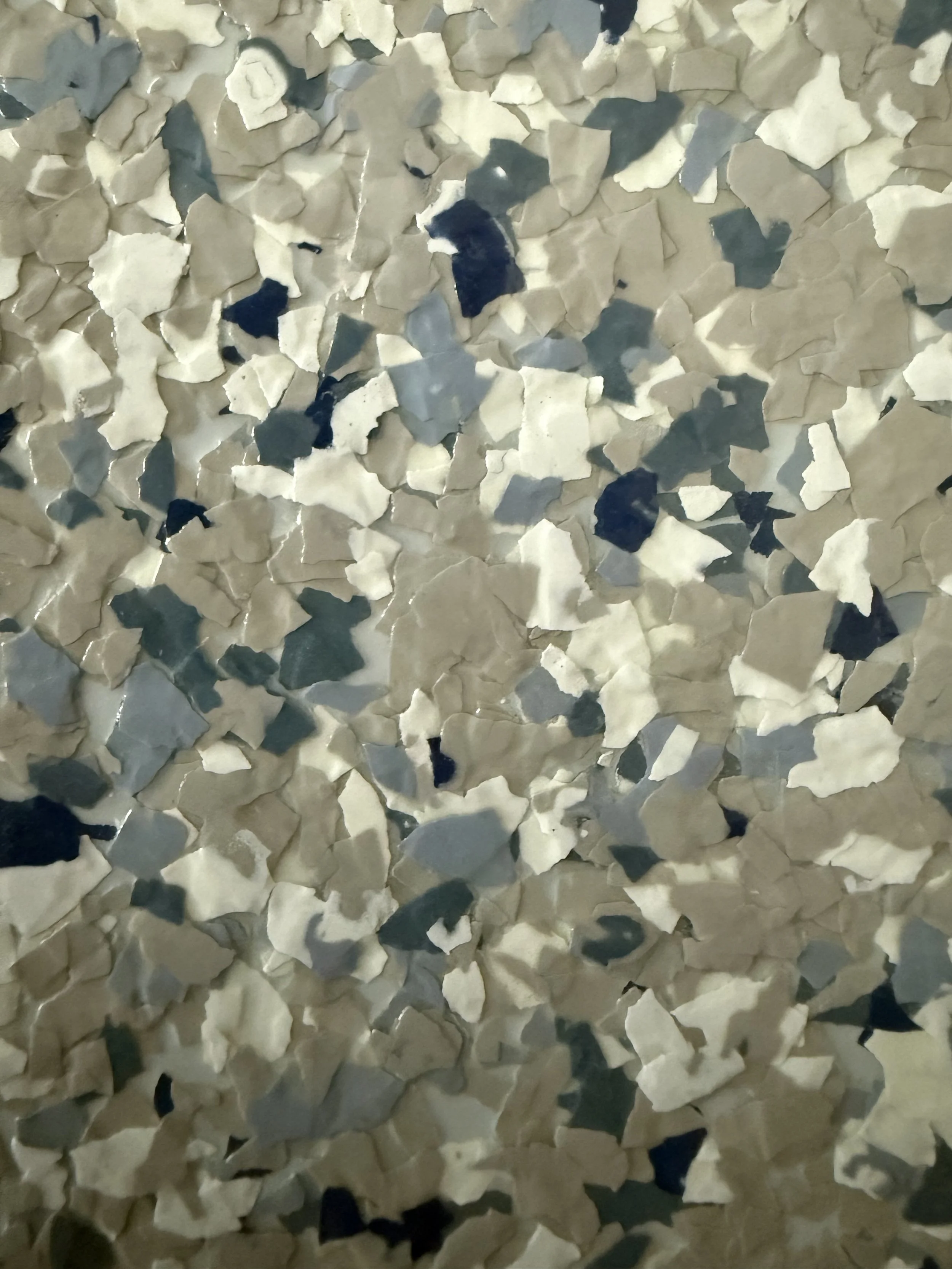 Close-up of epoxy flake floor
