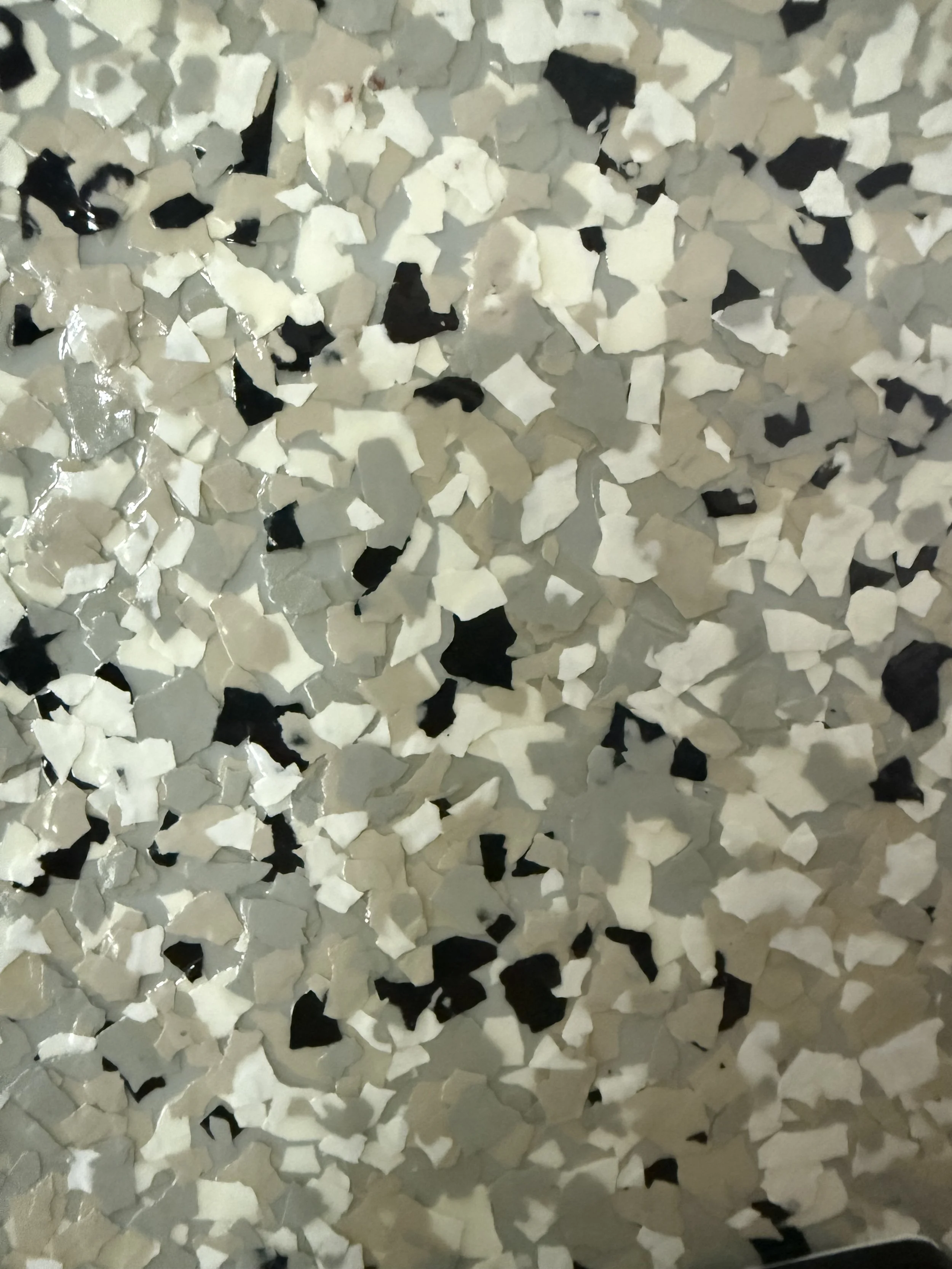 Close-up of epoxy flake floor