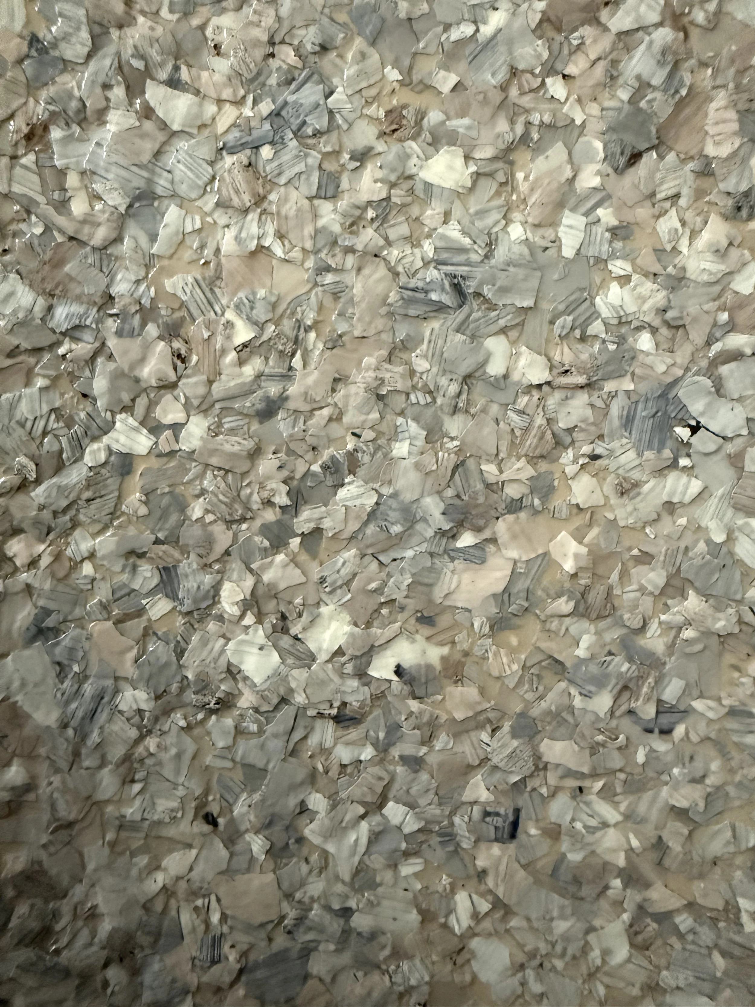 Close-up of epoxy flake floor