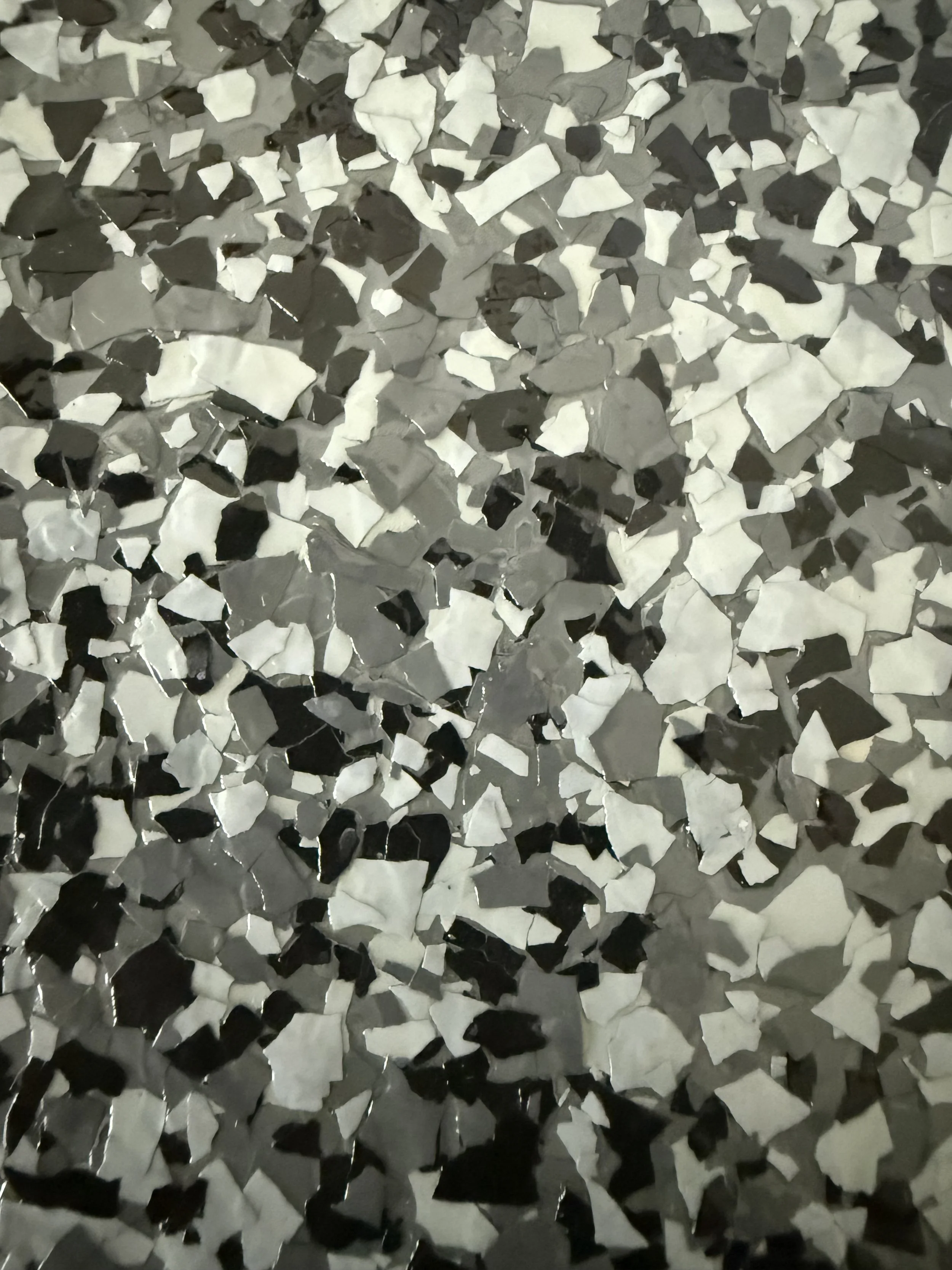 Close-up of epoxy flake floor