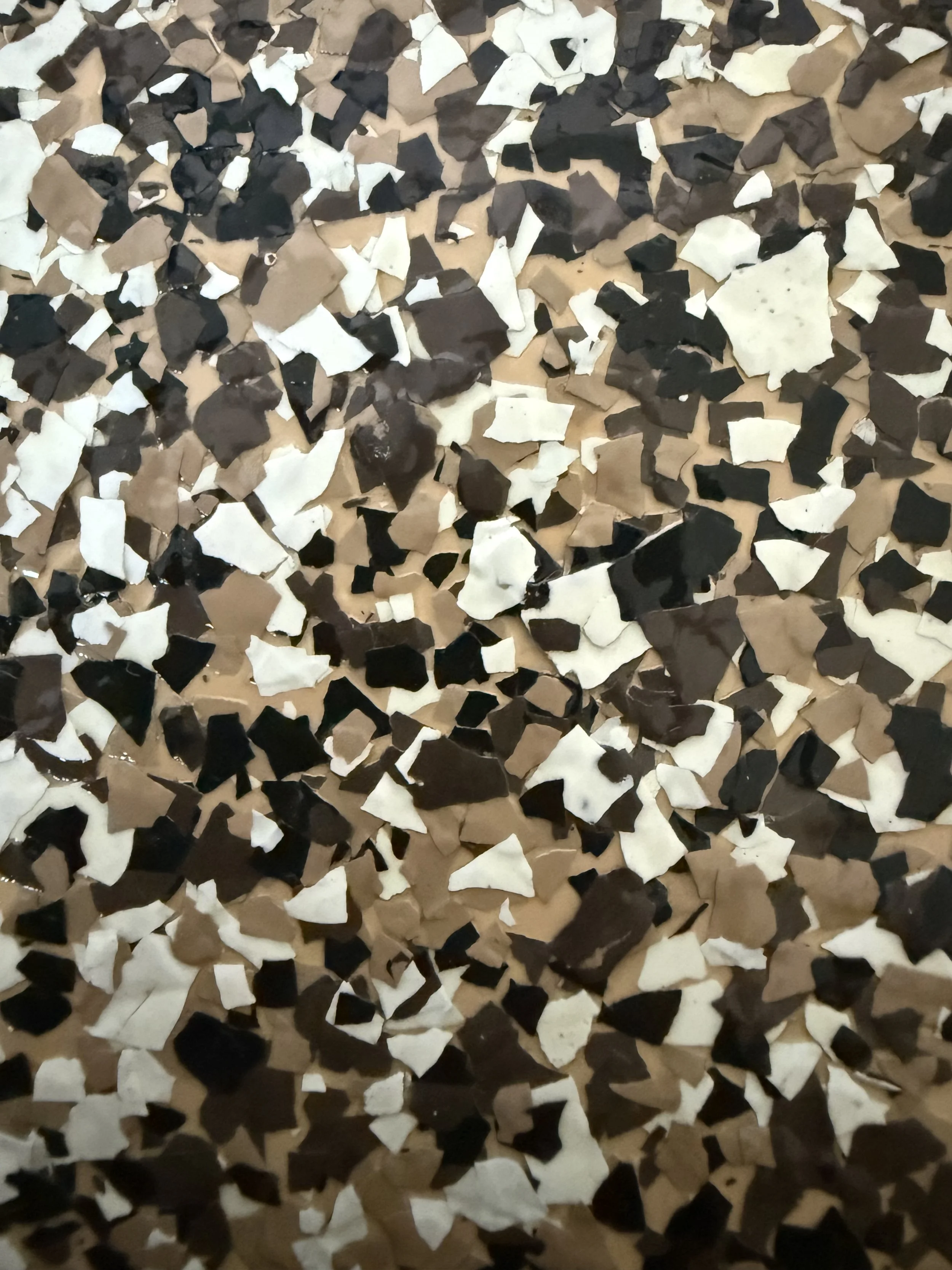 Close-up of epoxy flake floor