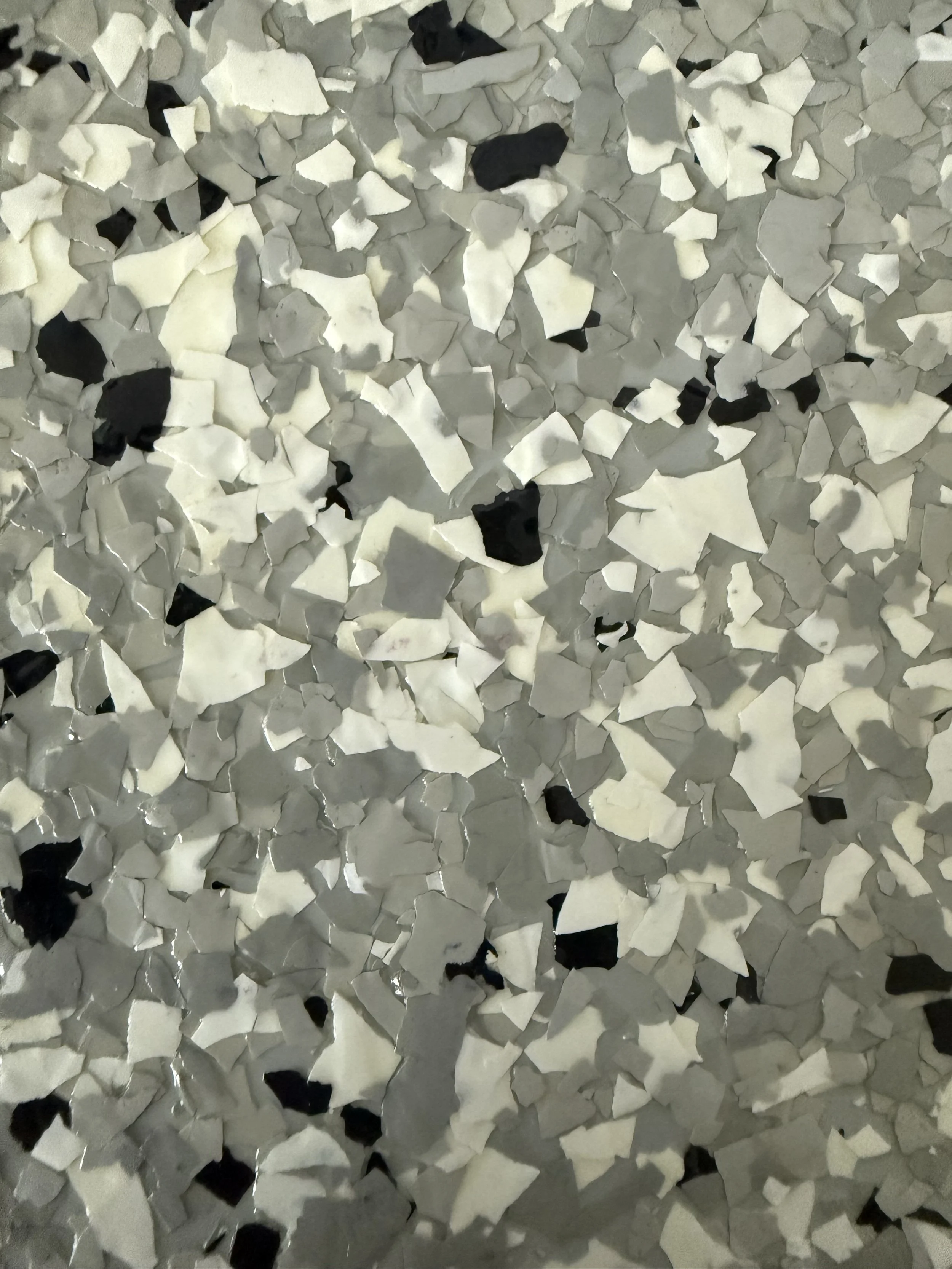Close-up of epoxy flake floor