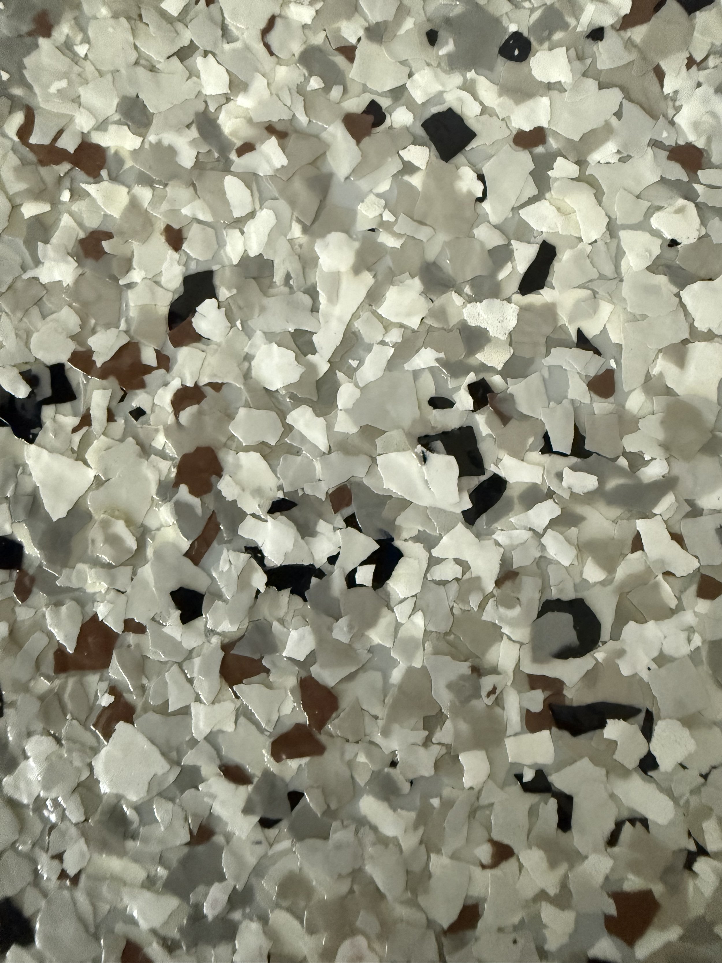 Close-up of epoxy flake floor