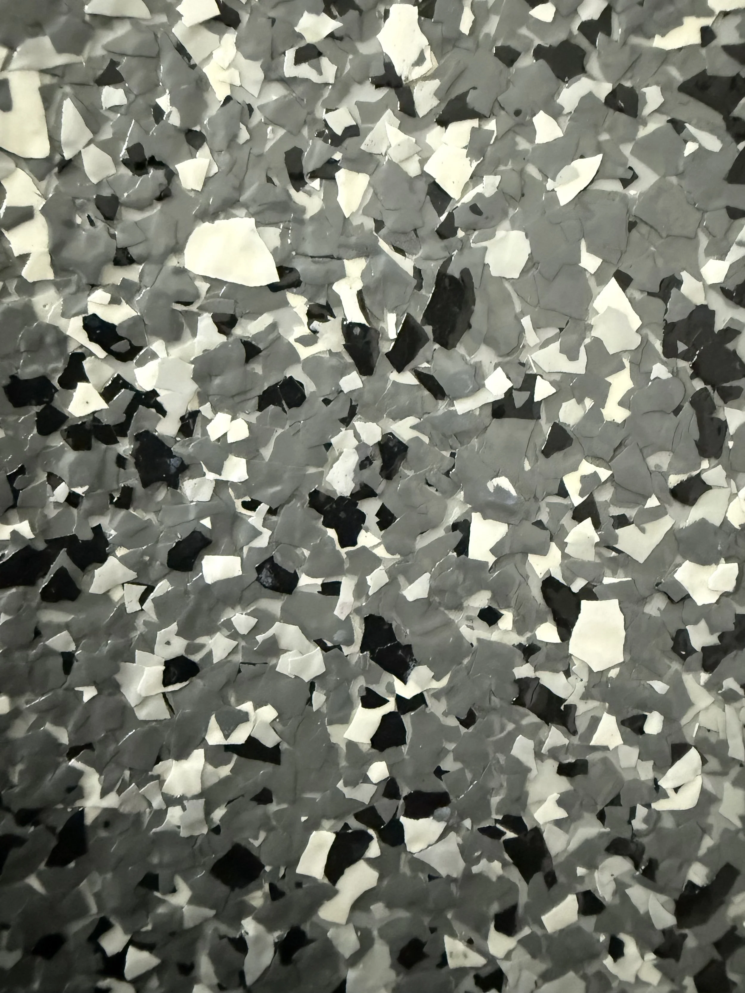 Close-up of epoxy flake floor