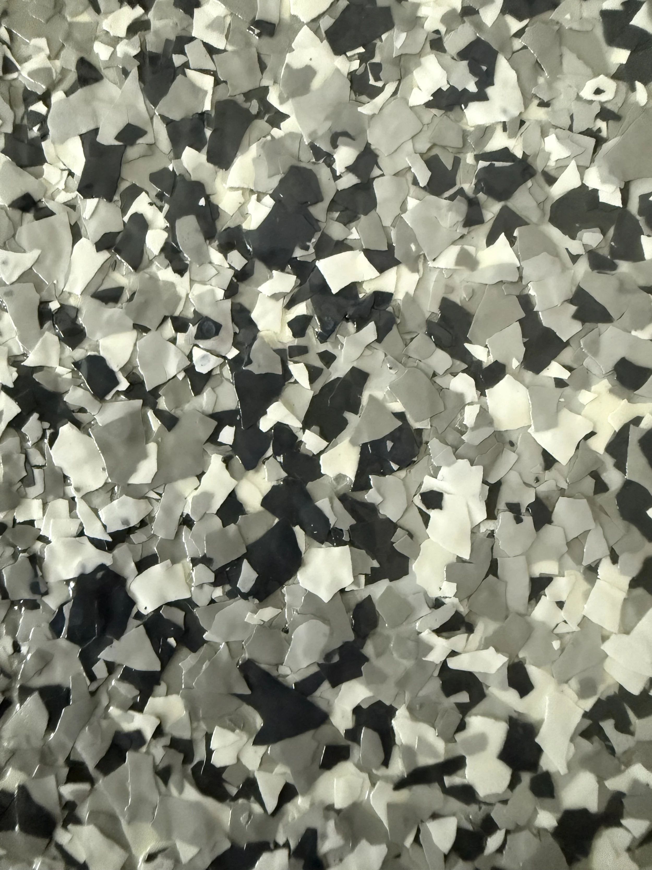 Close-up of epoxy flake floor