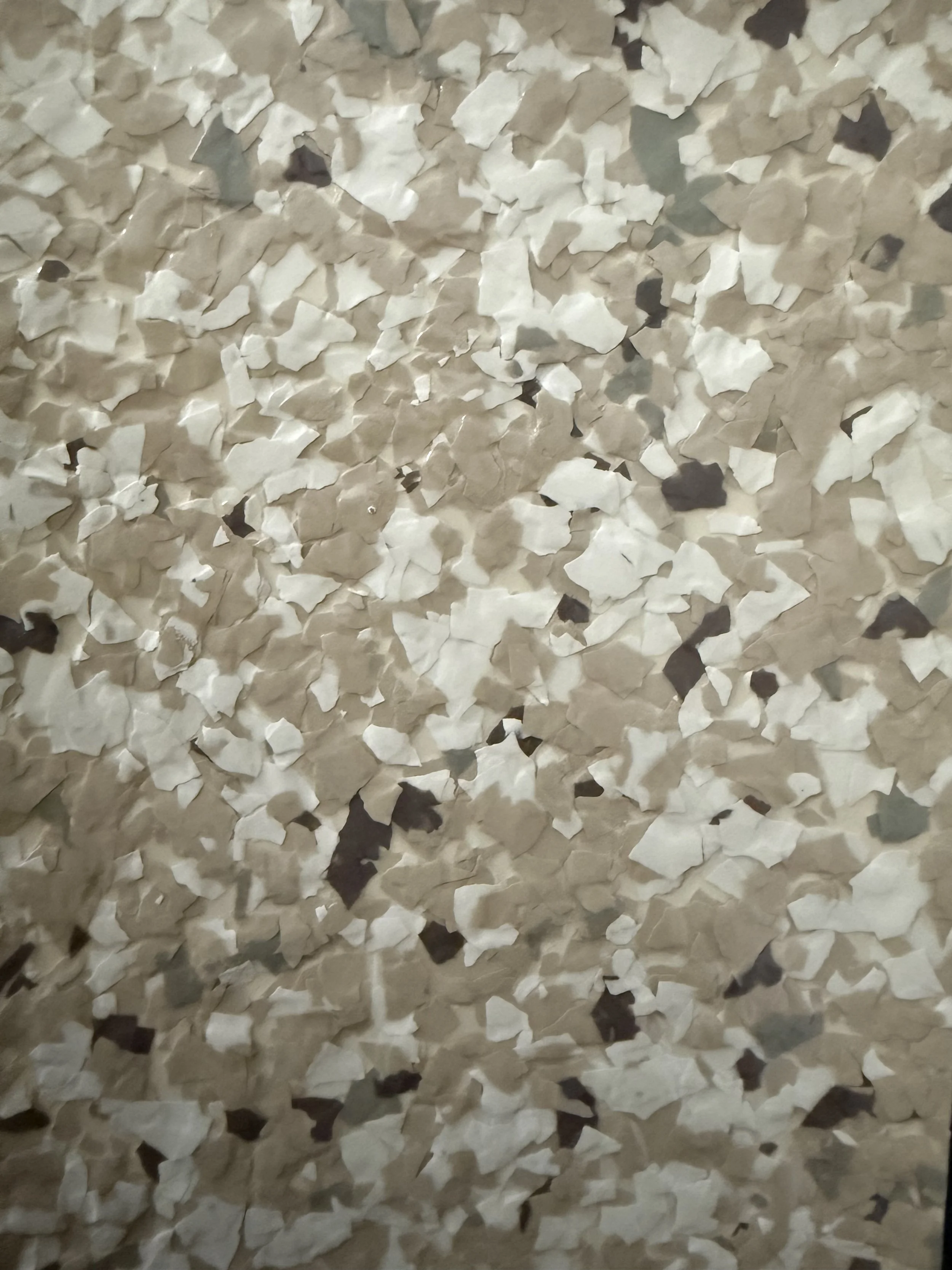 Close-up of epoxy flake floor