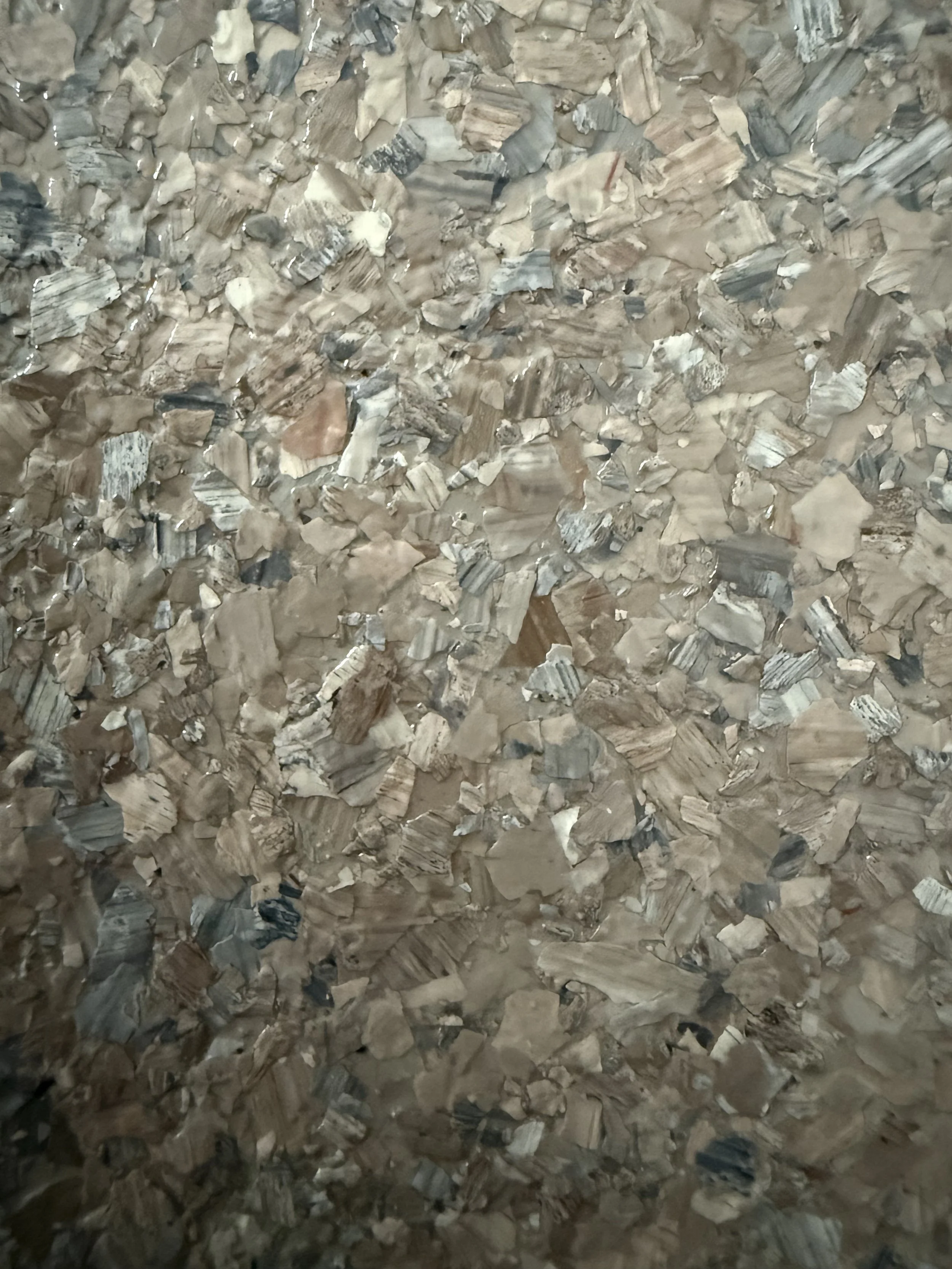 Close-up of epoxy flake floor