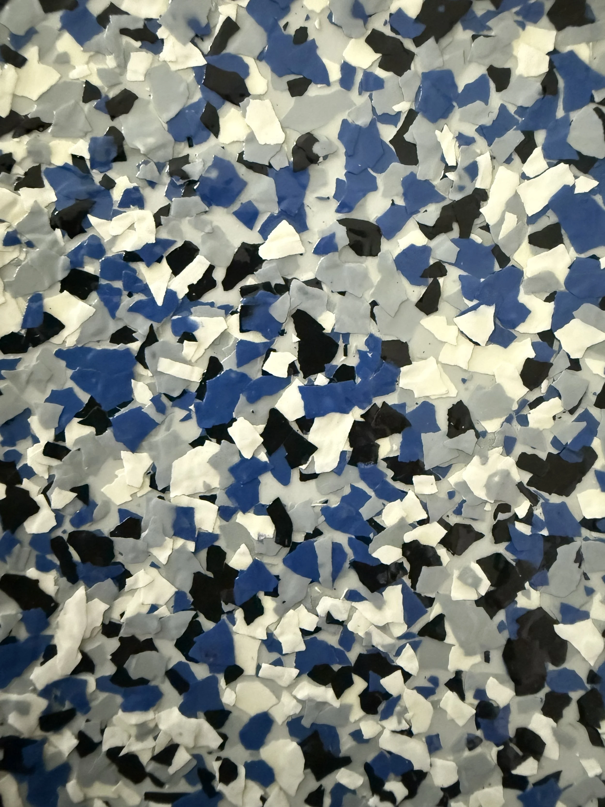 Close-up of epoxy flake floor