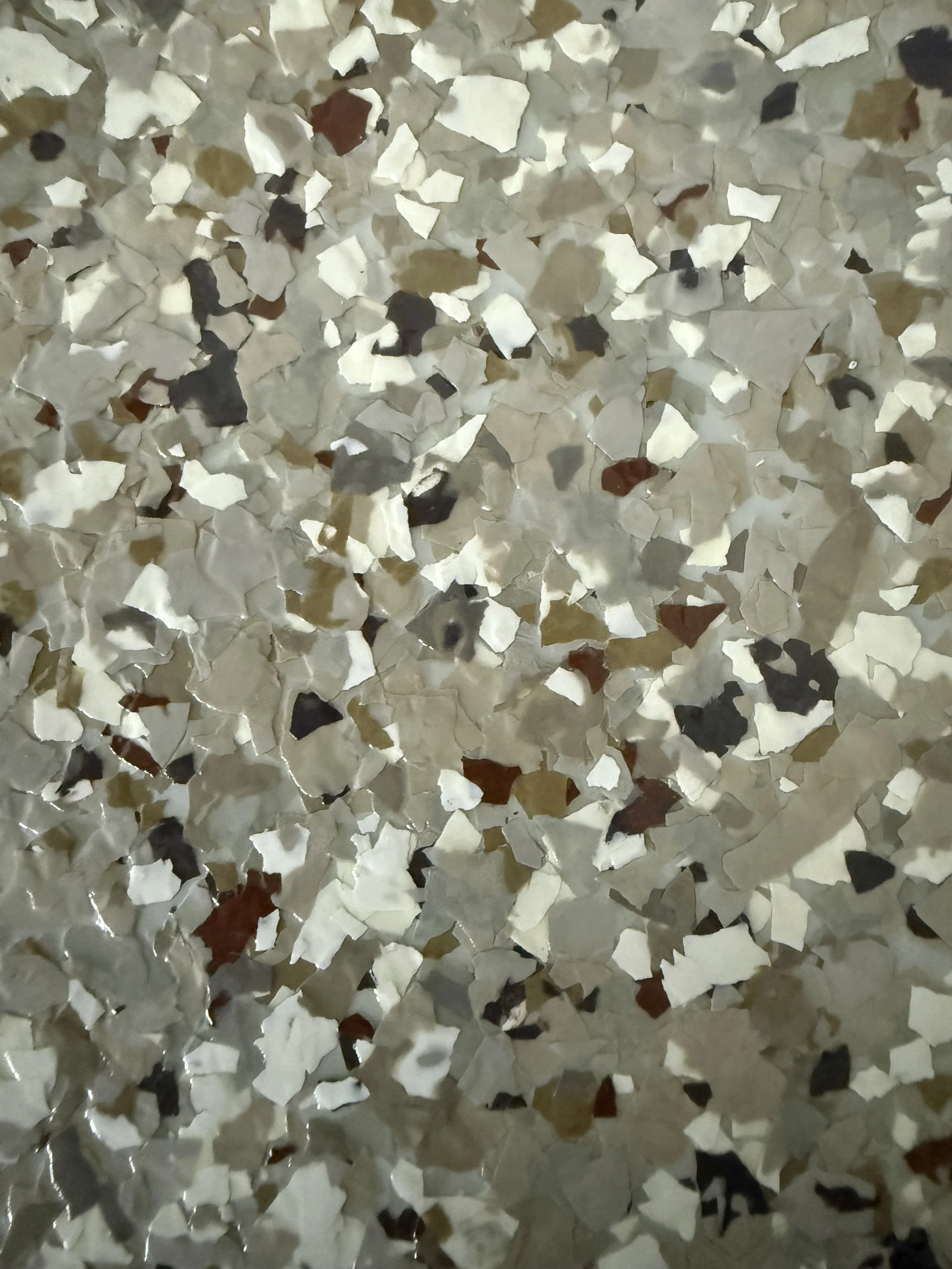 Close-up of epoxy flake floor
