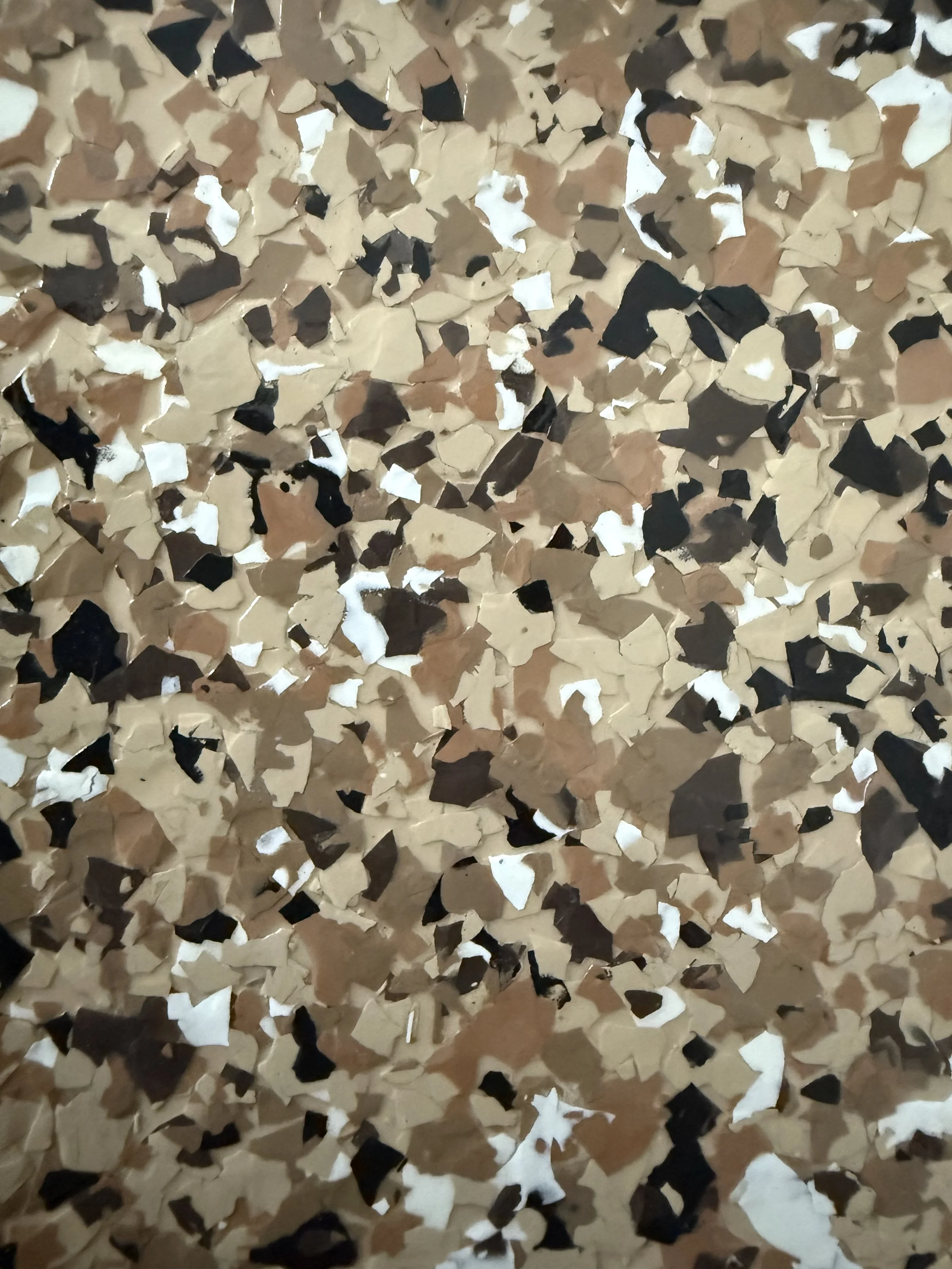 Close-up of epoxy flake floor