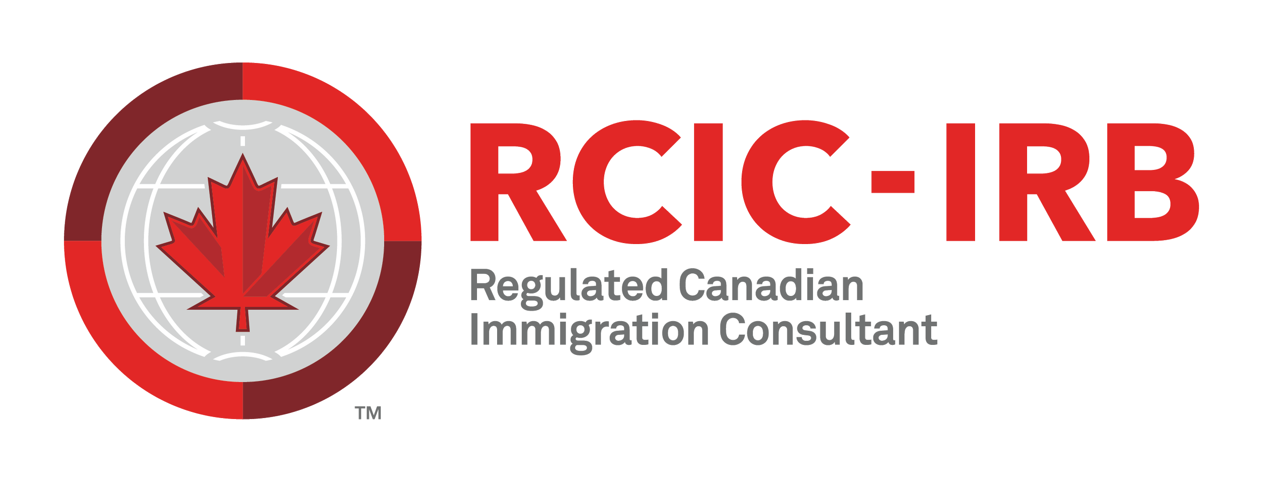 RICERB logo featuring a red maple leaf inside a circular emblem and the text 'Regulated Canadian Immigration Consultant'.
