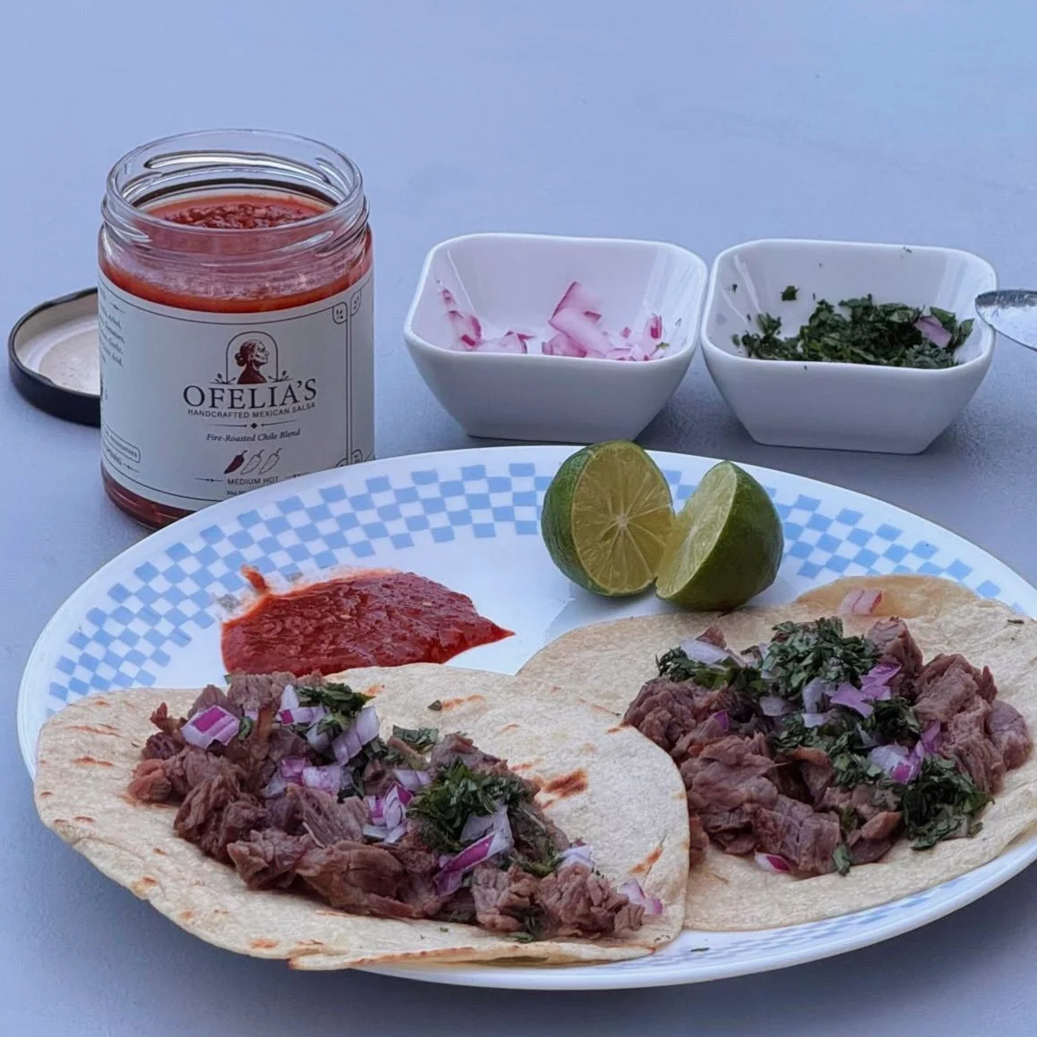 The perfect taco deserves the perfect salsa. 🌶️

Ofelia&rsquo;s Fire-Roasted Chile Blend adds just the right balance of smoky flavor and heat to every bite.

Who&rsquo;s ready for taco night? 🔥