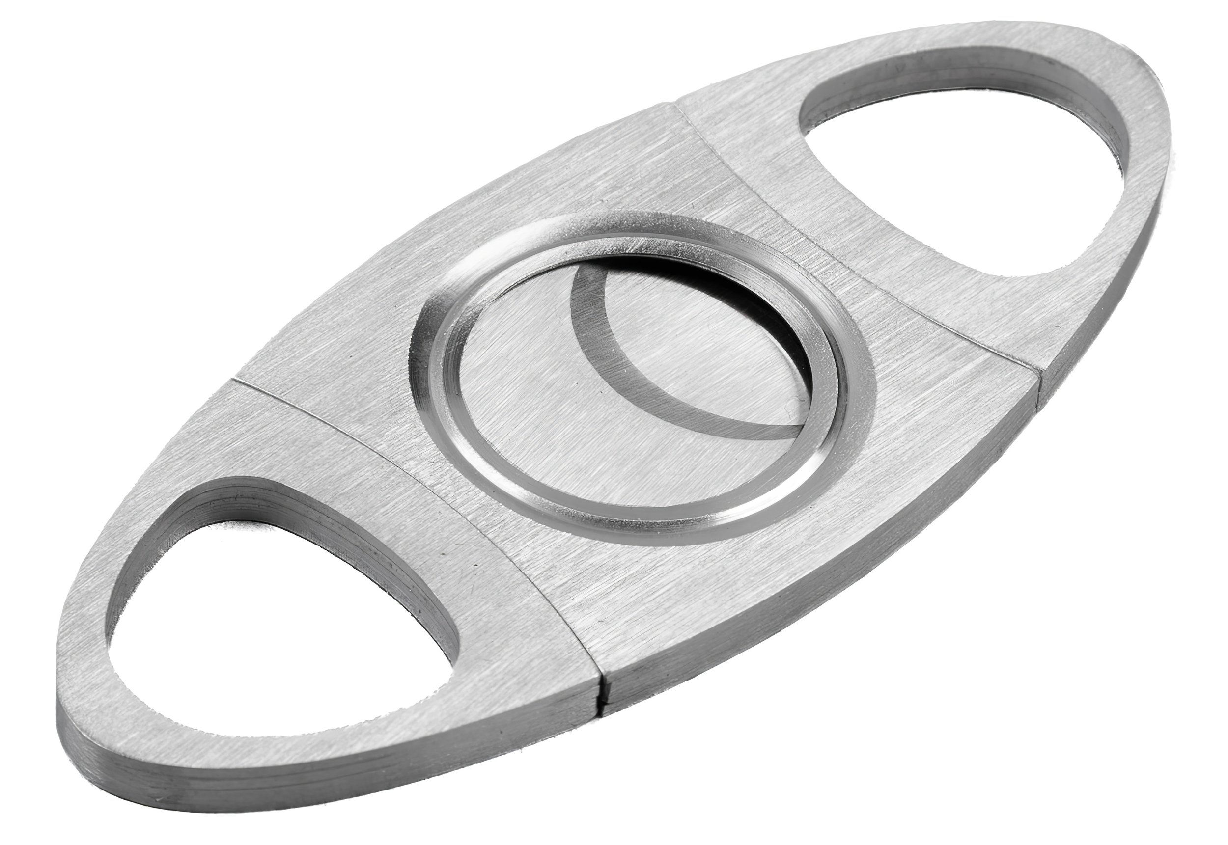 STAINLESS STEEL GUILLOTINE CUTTER — $14.99
Self-sharpening double blades with a brushed stainless-steel body. Fits cigars up to a 56 ring gauge.