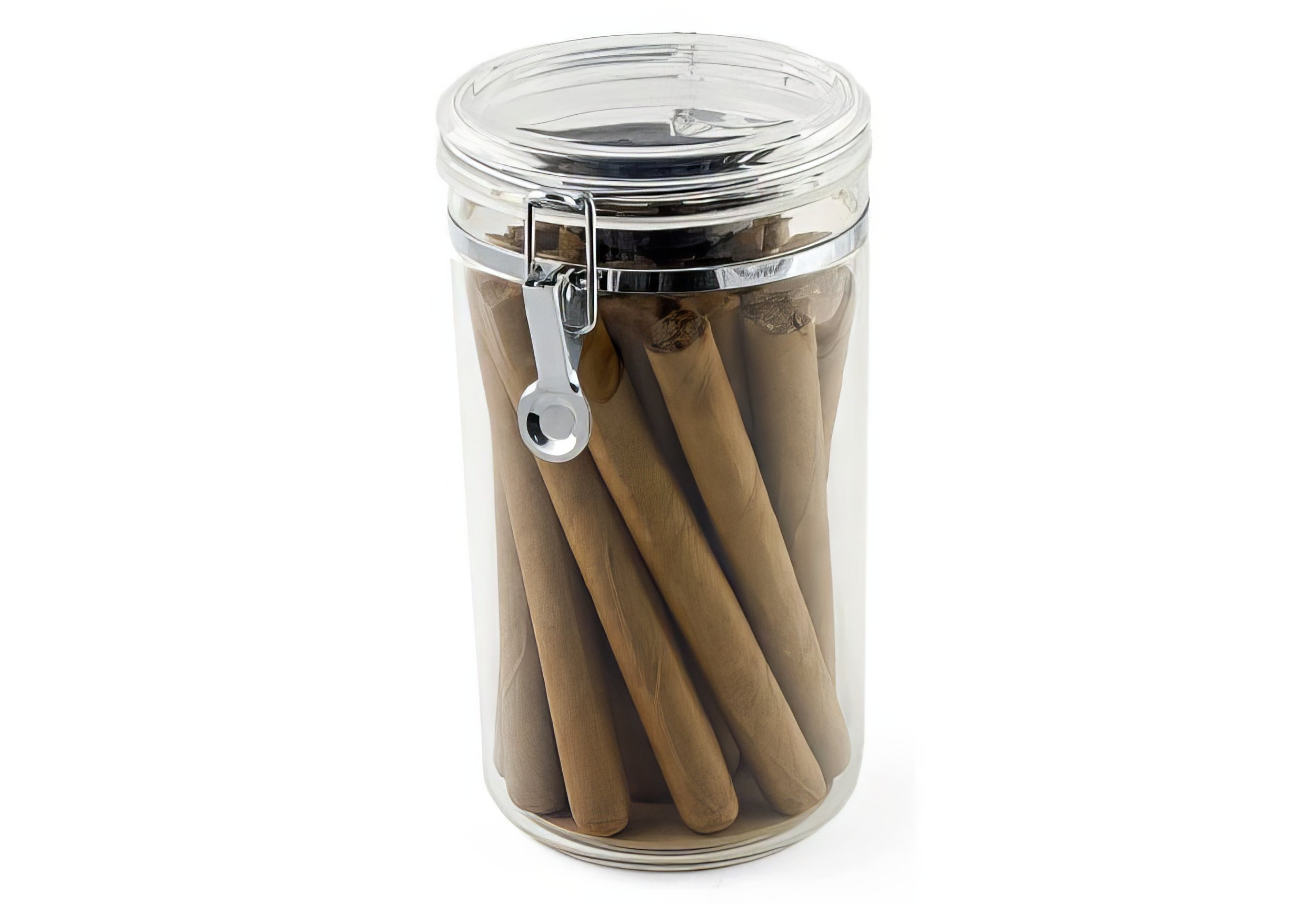25-COUNT ACRYLIC HUMIDOR JAR — $15.99
Clear locking jar with a gasket seal, humidifier, and Spanish-cedar base.
BUY NOW: https://square.link/u/0W2MAGdy