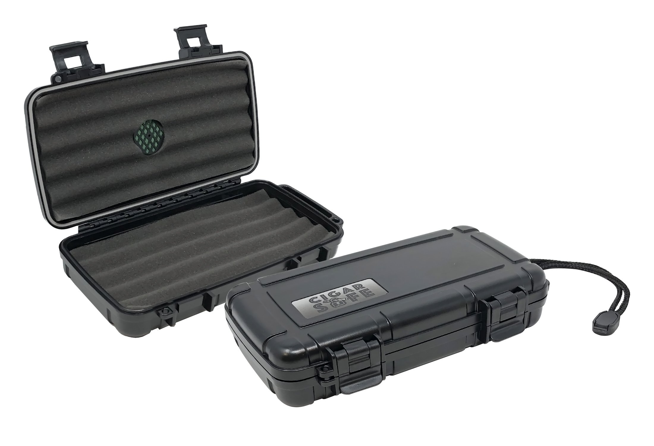 CIGAR SAFE 5 TRAVEL HUMIDOR — $34.99
Water- and crush-resistant case with protective foam, gasket seal, humidifier, and carrying handle.